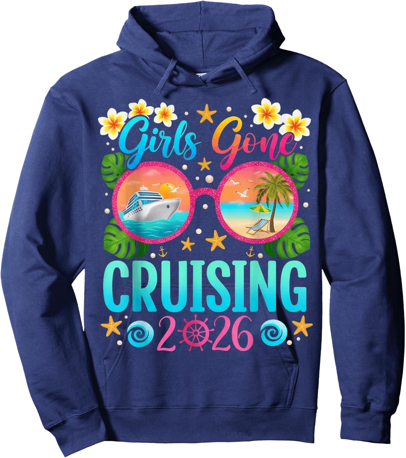 Girls Gone Cruising 2026 Women Besties Group Matching Cruise Hoodie - Hoodie | Navy