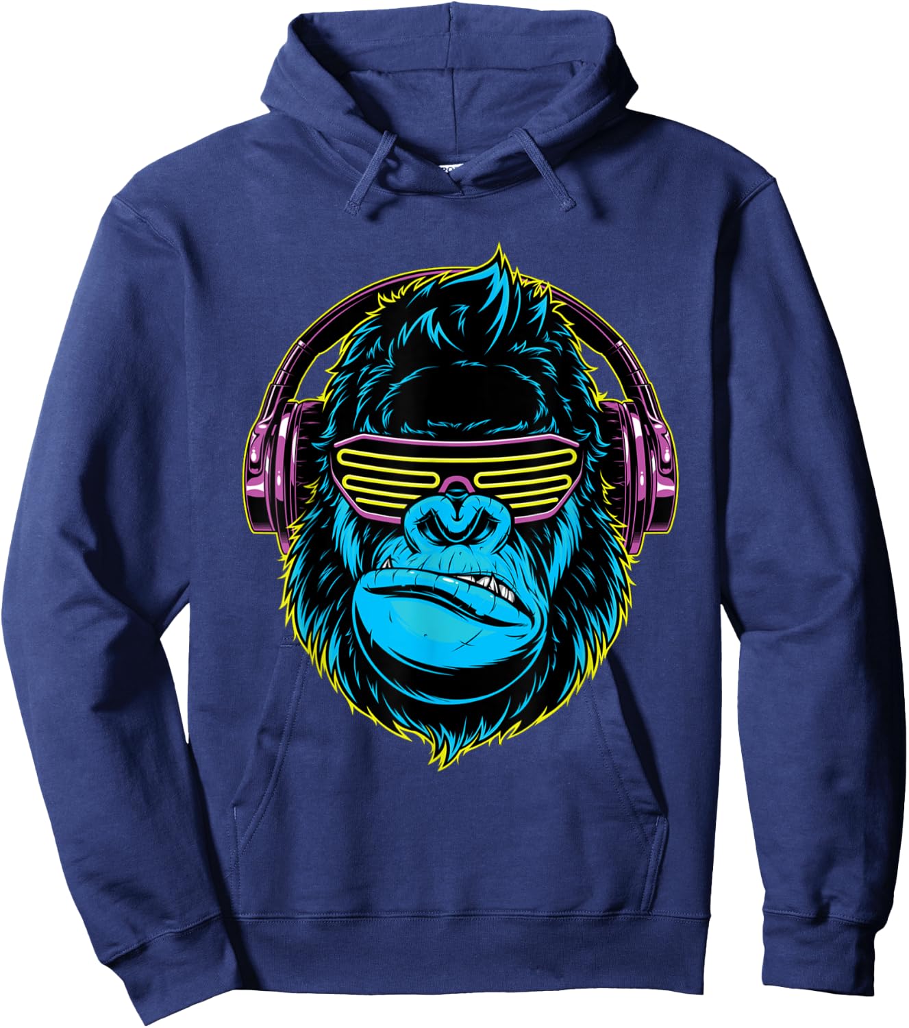 Dj Gorilla Sunglasses Headphones Music For Boys Men Kids Hoodie - Hoodie | Navy