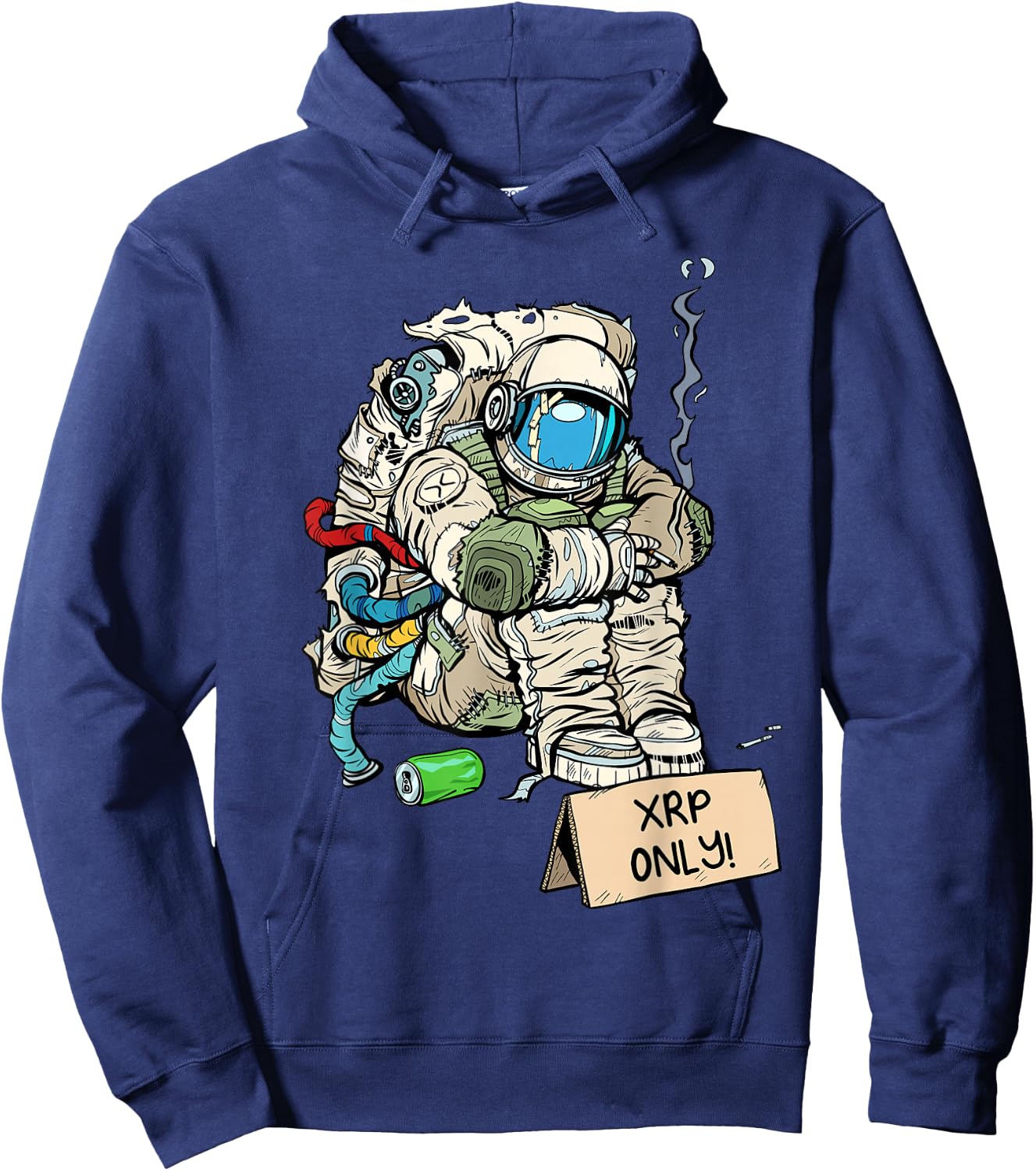 Cryptocurrency Talk - Astronaut Hodler Begging For XRP Hoodie - Hoodie | Navy
