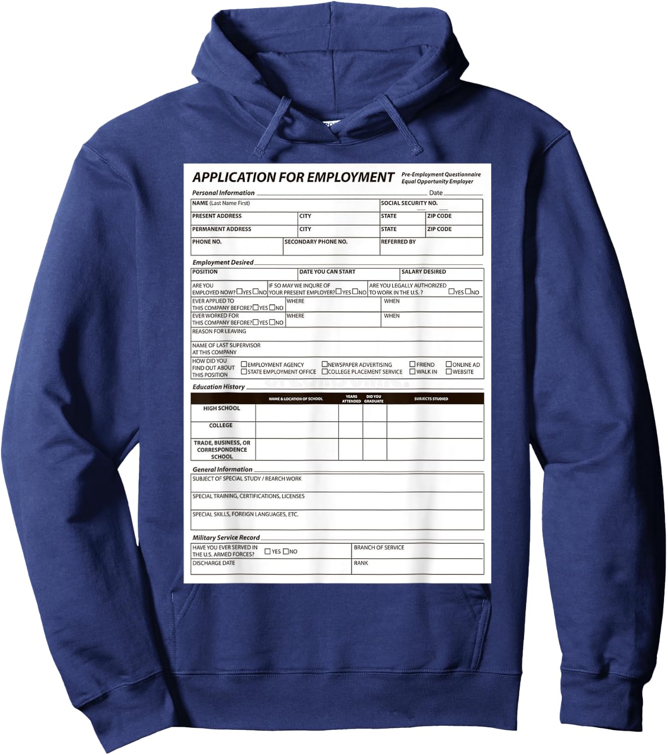 Funny Scary Halloween Costume Job Application Trick or Treat Hoodie - Hoodie | Navy