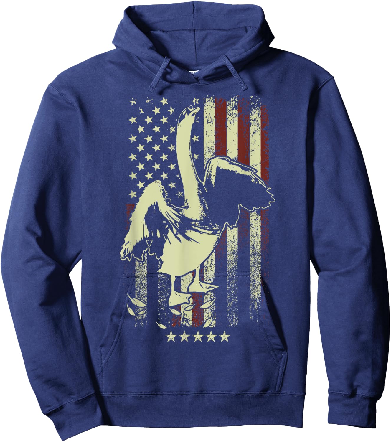 USA American Flag Hunters - Hunting Mute Swan Bird Hoodie - Hoodie | Navy