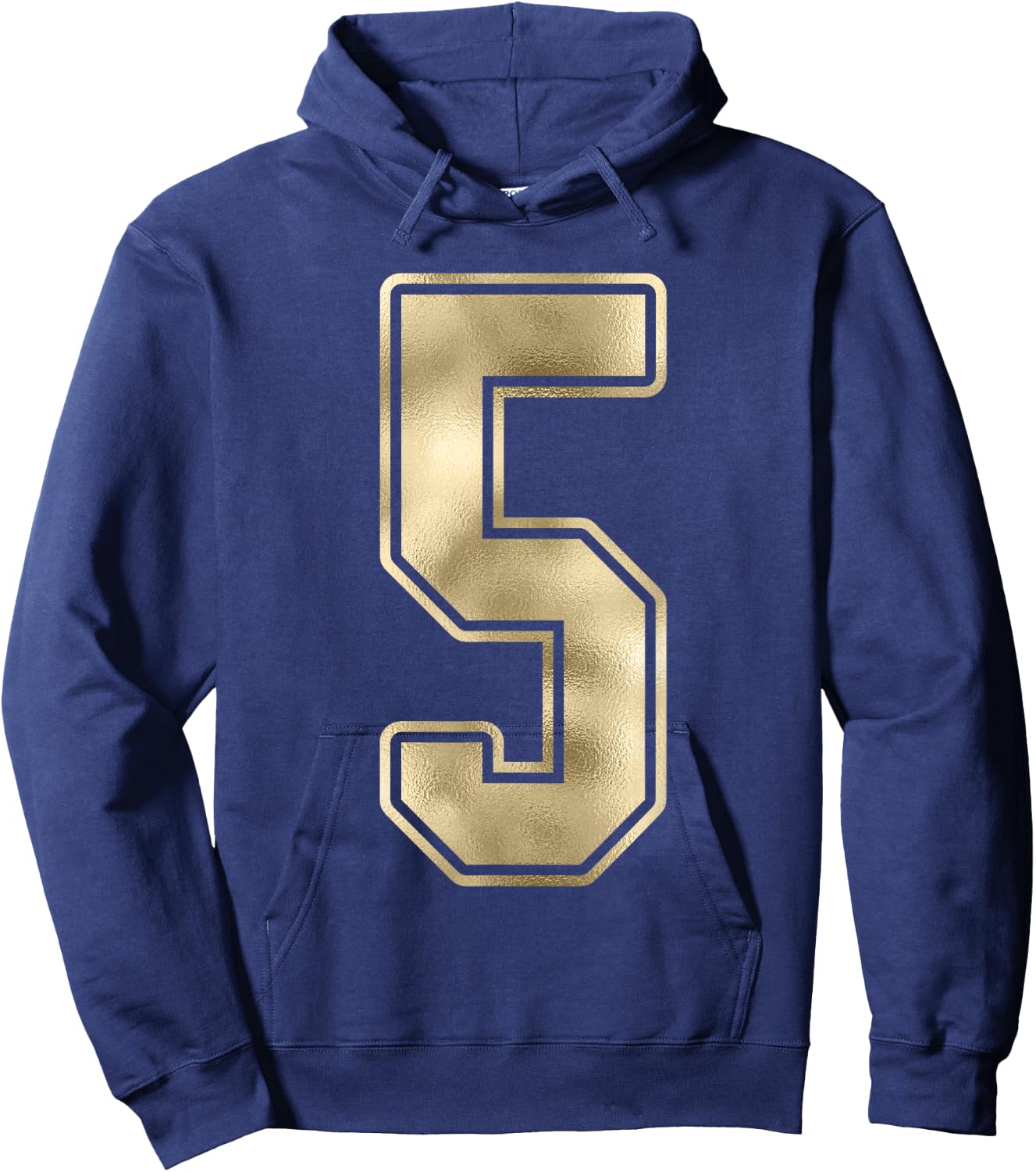#5 Number 5 Sports Fan Jersey Style Hoodie - Hoodie | Navy