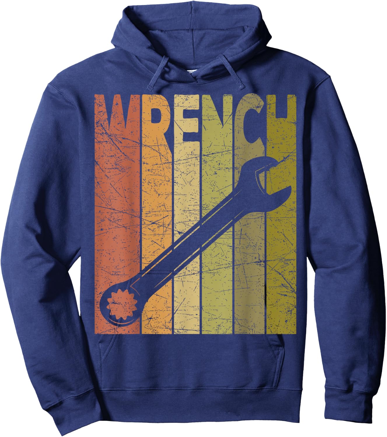 Mechanic Wrench Vintage Handyman Retro Repairman Hoodie - Hoodie | Navy