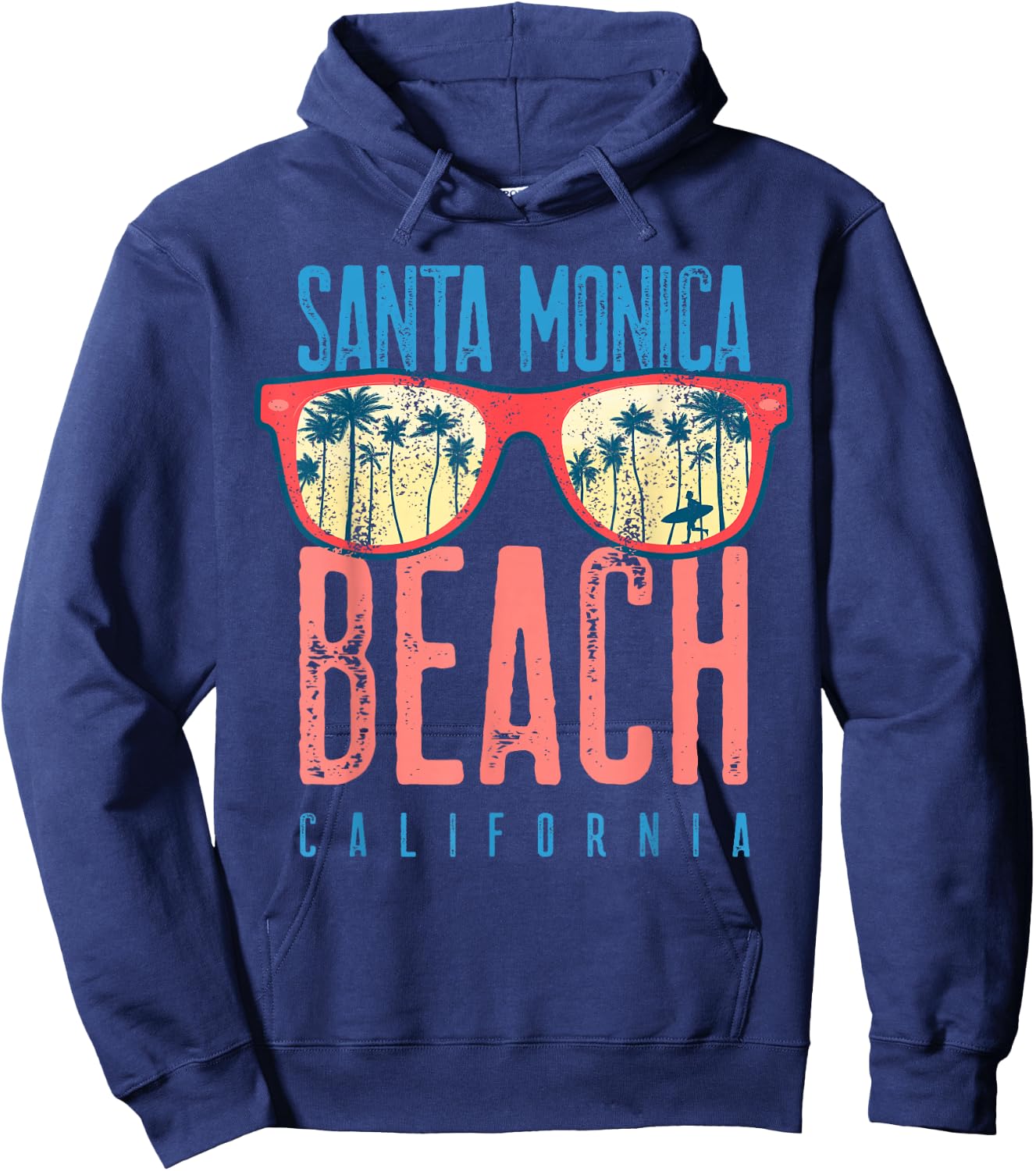 Santa Monica Shirt Beach California Family Vacation Summer Hoodie - Hoodie | Navy