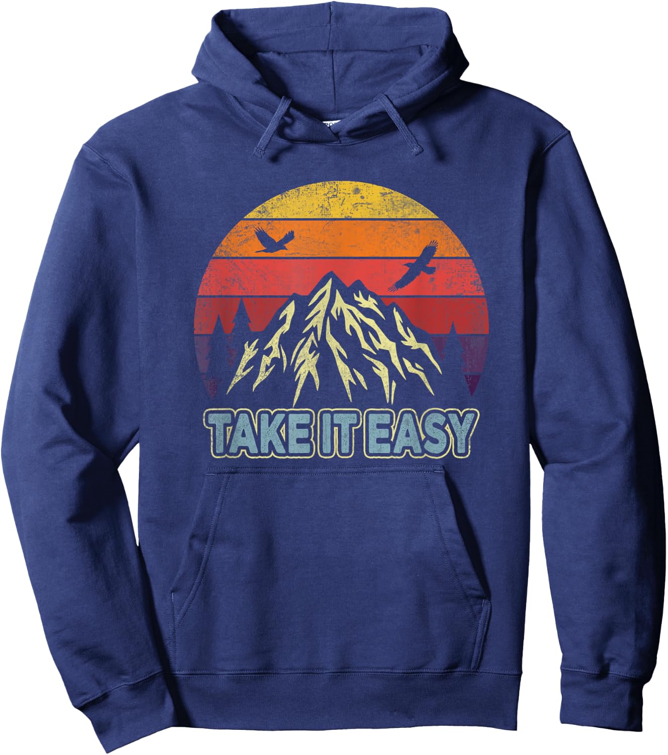 Take It Easy Retro Outdoors and Camping Hoodie - Hoodie | Navy