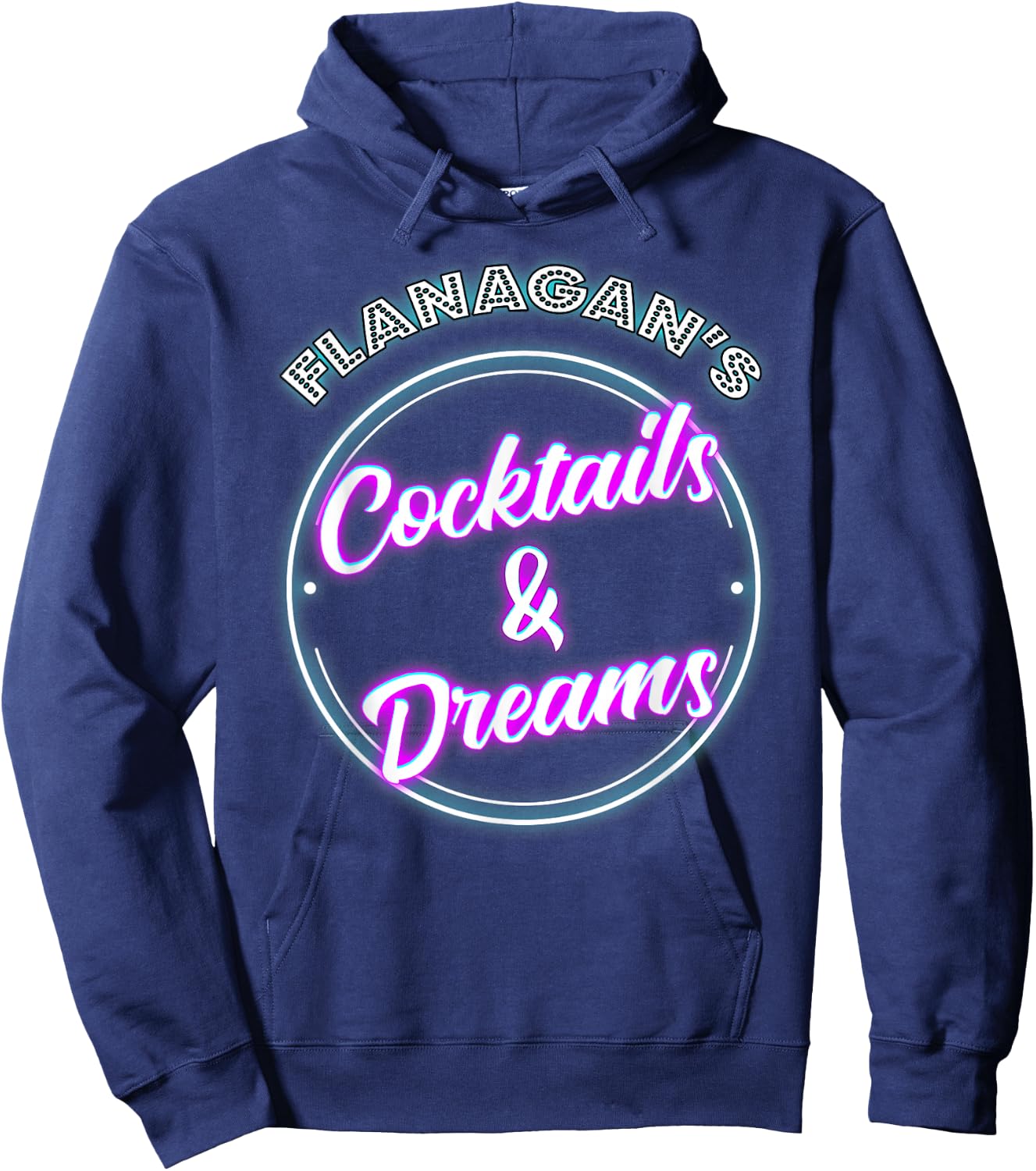 Retro Flanagan's Cocktail and Dreams Pub Owner Wine Drinker Hoodie - Hoodie | Navy
