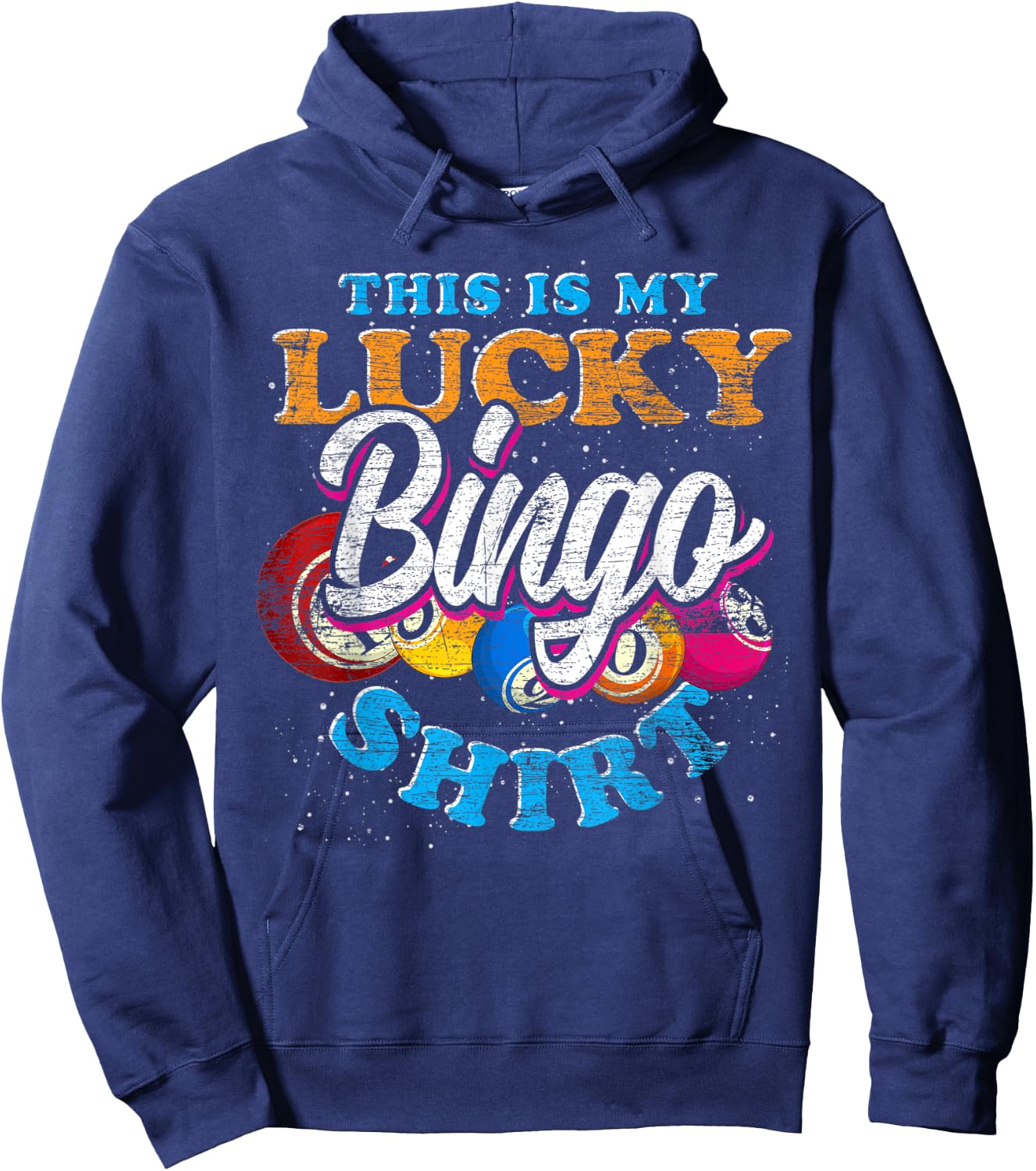 This Is My Lucky Bingo Shirt Bingo Player Lottery Bingo Hoodie - Hoodie | Navy