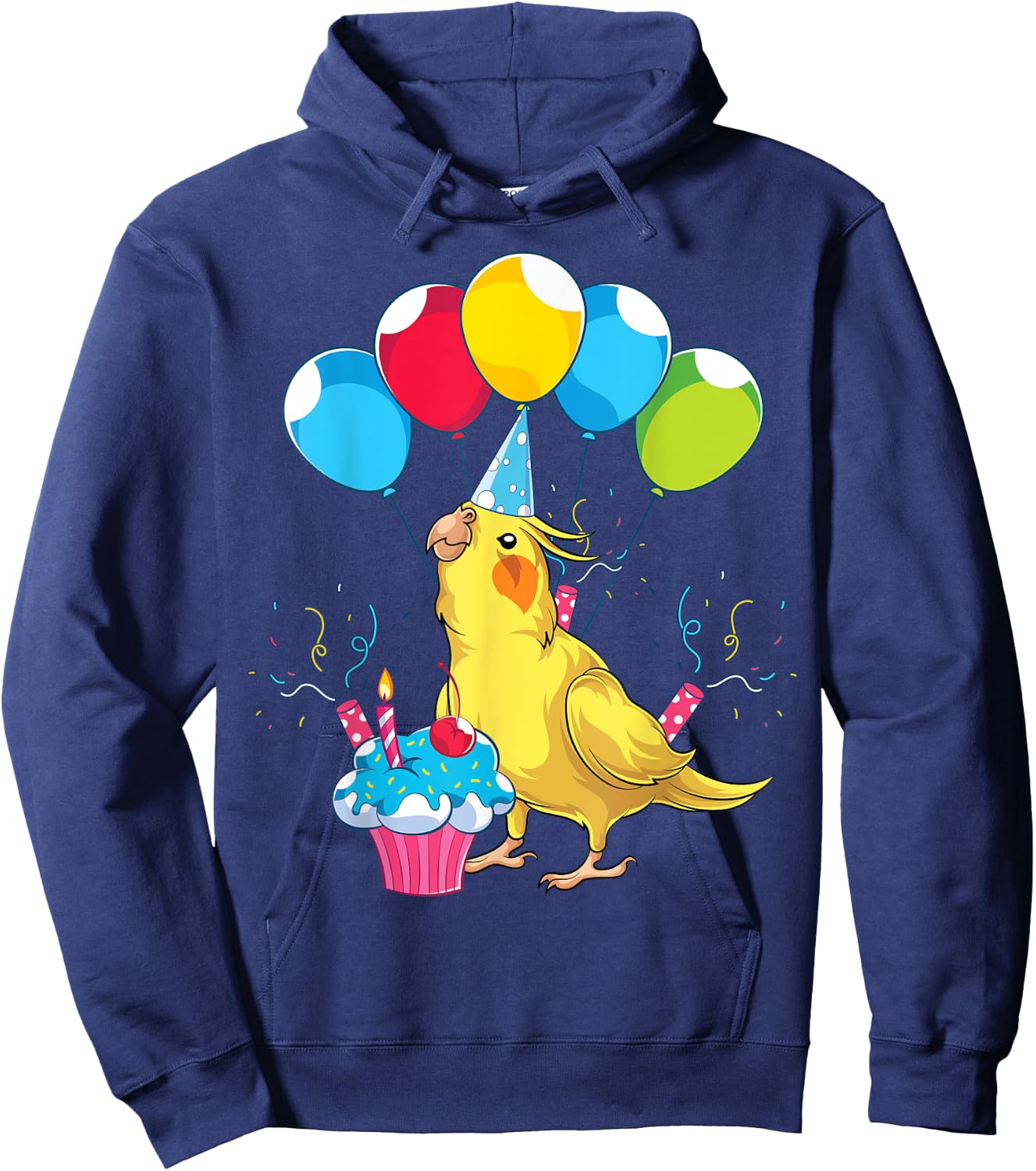 Bird Lover Birthday Party Animal Lover Parrot Cute Cockatiel Hoodie - Hoodie | Navy