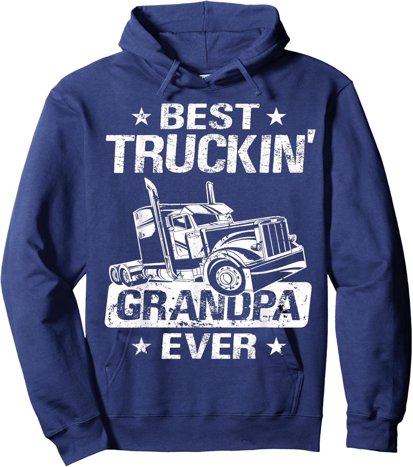 Best Truckin' Grandpa Ever - Truck Driver Grandpa Truck Driver Hoodie - Hoodie | Navy