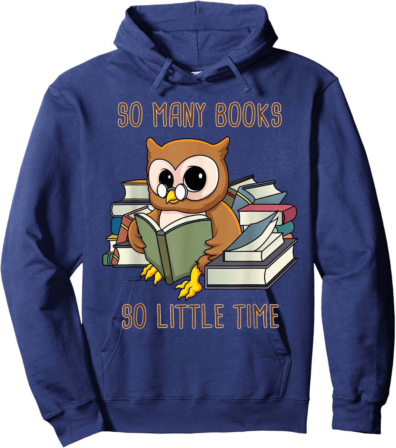 So Many Books Reading Night Owl So Little Time Funny Geek Hoodie - Hoodie | Navy