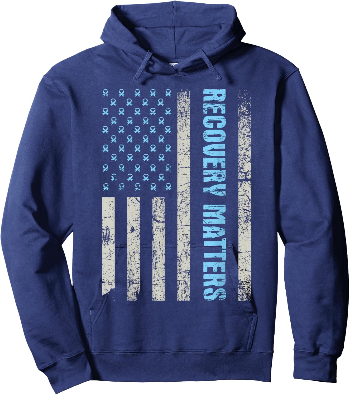 Recovery Matters - Sobriety Anniversary Sober AA NA Hoodie - Hoodie | Navy