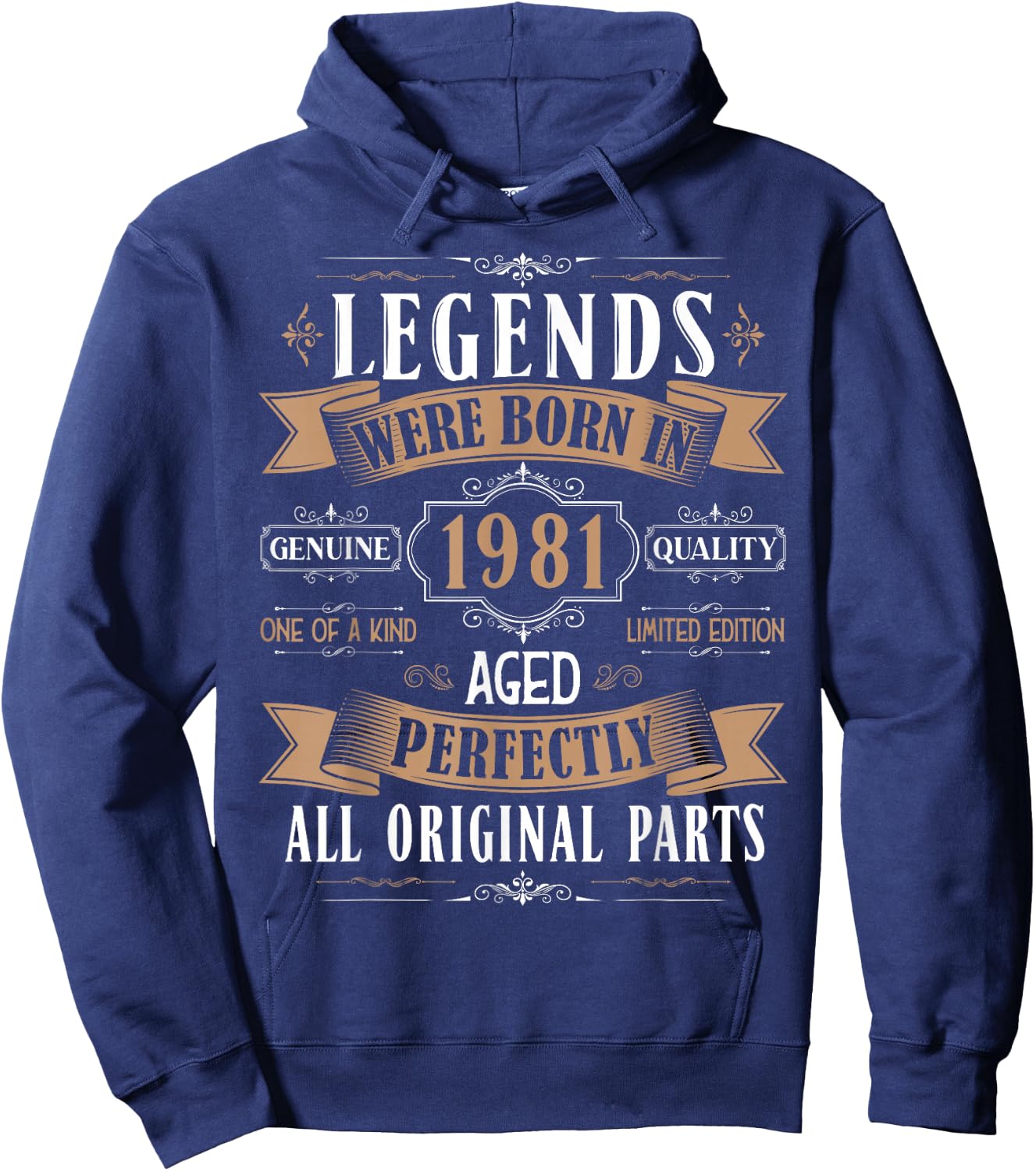 Legends Born In 1981 44th Birthday 44 Years Old Bday Men Hoodie - Hoodie | Navy