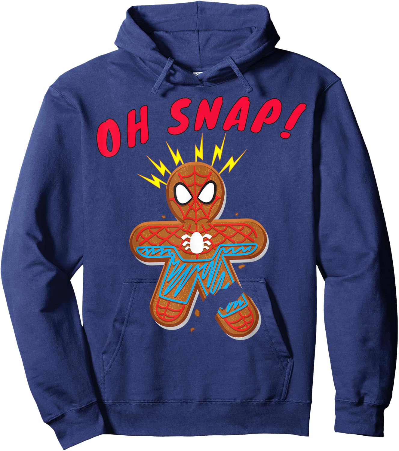 Marvel Spider-Man Gingerbread Cookie Oh Snap Christmas Hoodie - Hoodie | Navy