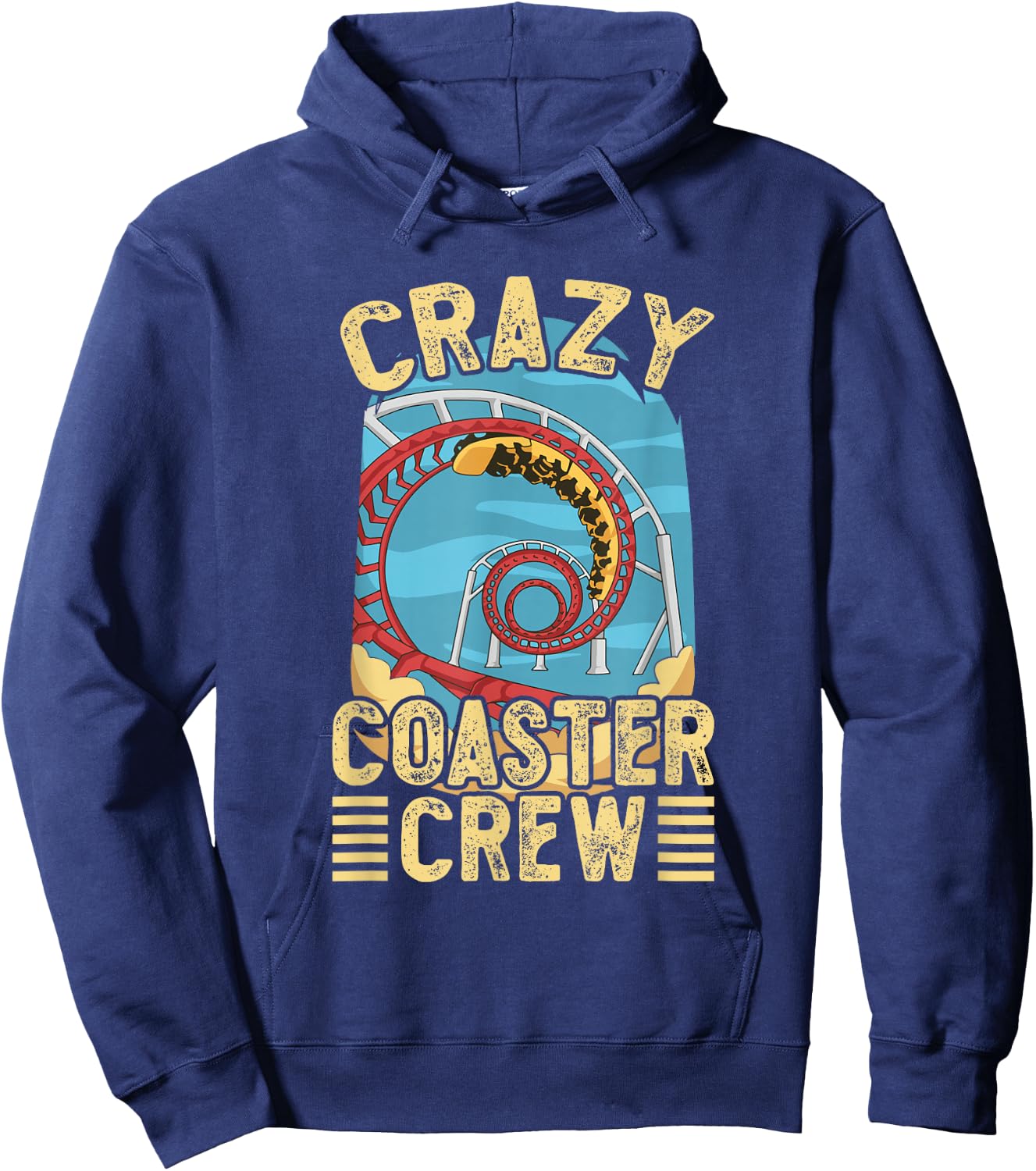 Cool Roller Coaster Design Theme Park , Black, Small Hoodie - Hoodie | Navy