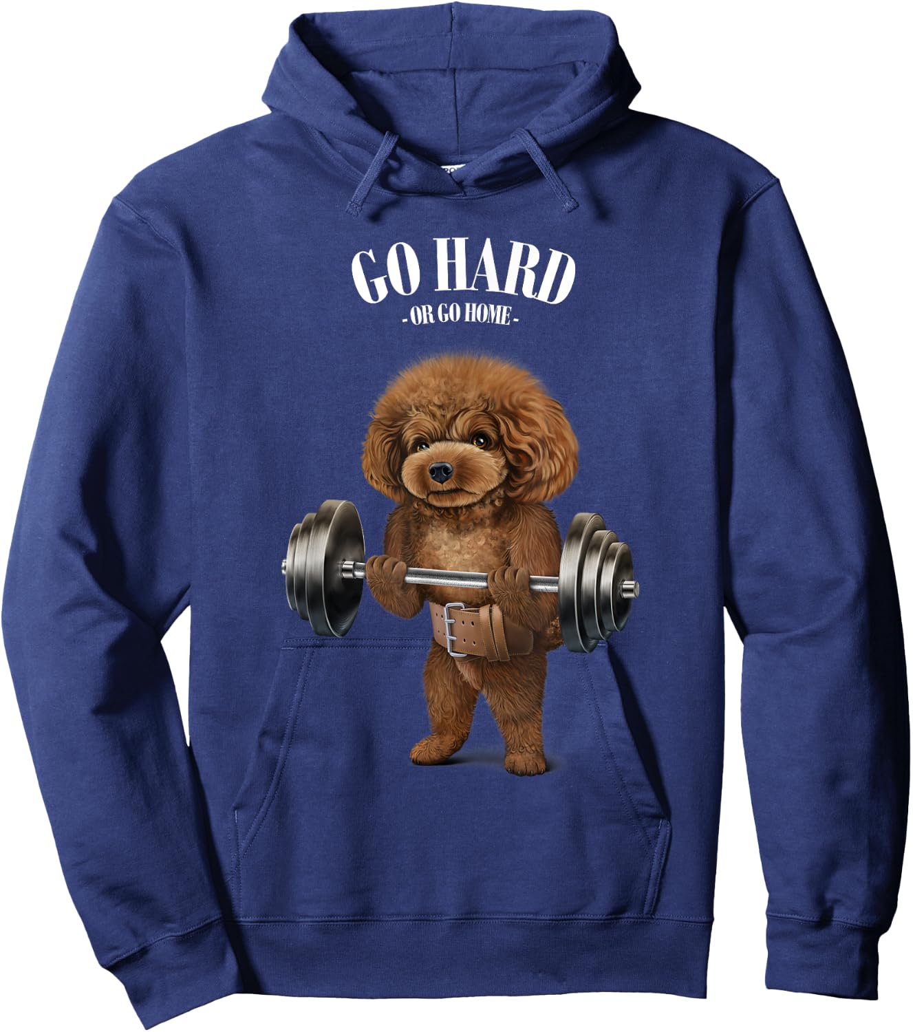 Poodle Dog Weightlifting in Fitness Gym Hoodie - Hoodie | Navy