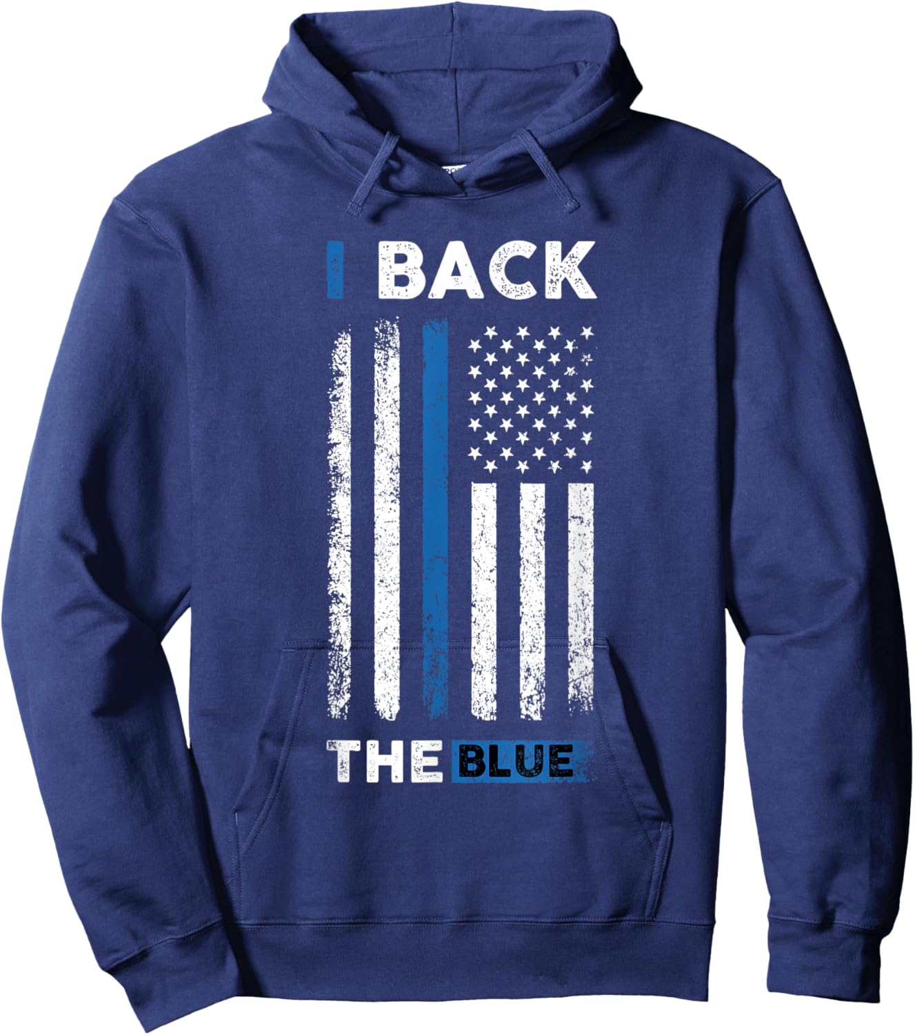 I Back The Blue - Blue Line Police Officer Cop Hoodie - Hoodie | Navy