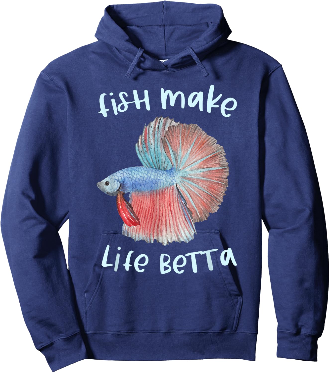 Fish Make Life Betta Gifts Betta Fish Mom Aquarium Keeper Hoodie - Hoodie | Navy