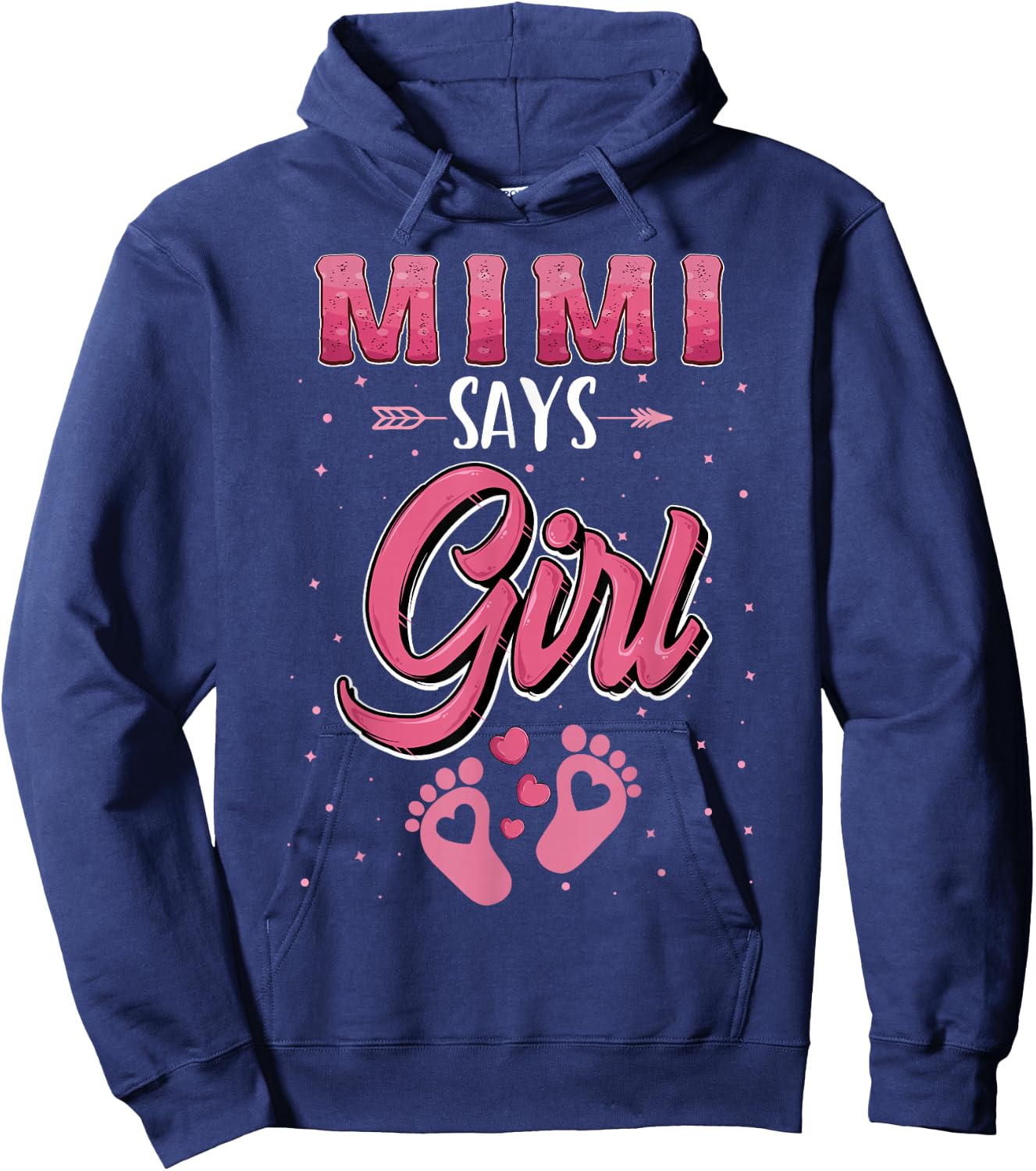 Gender reveal Mimi says Girl baby matching family set Hoodie - Hoodie | Navy