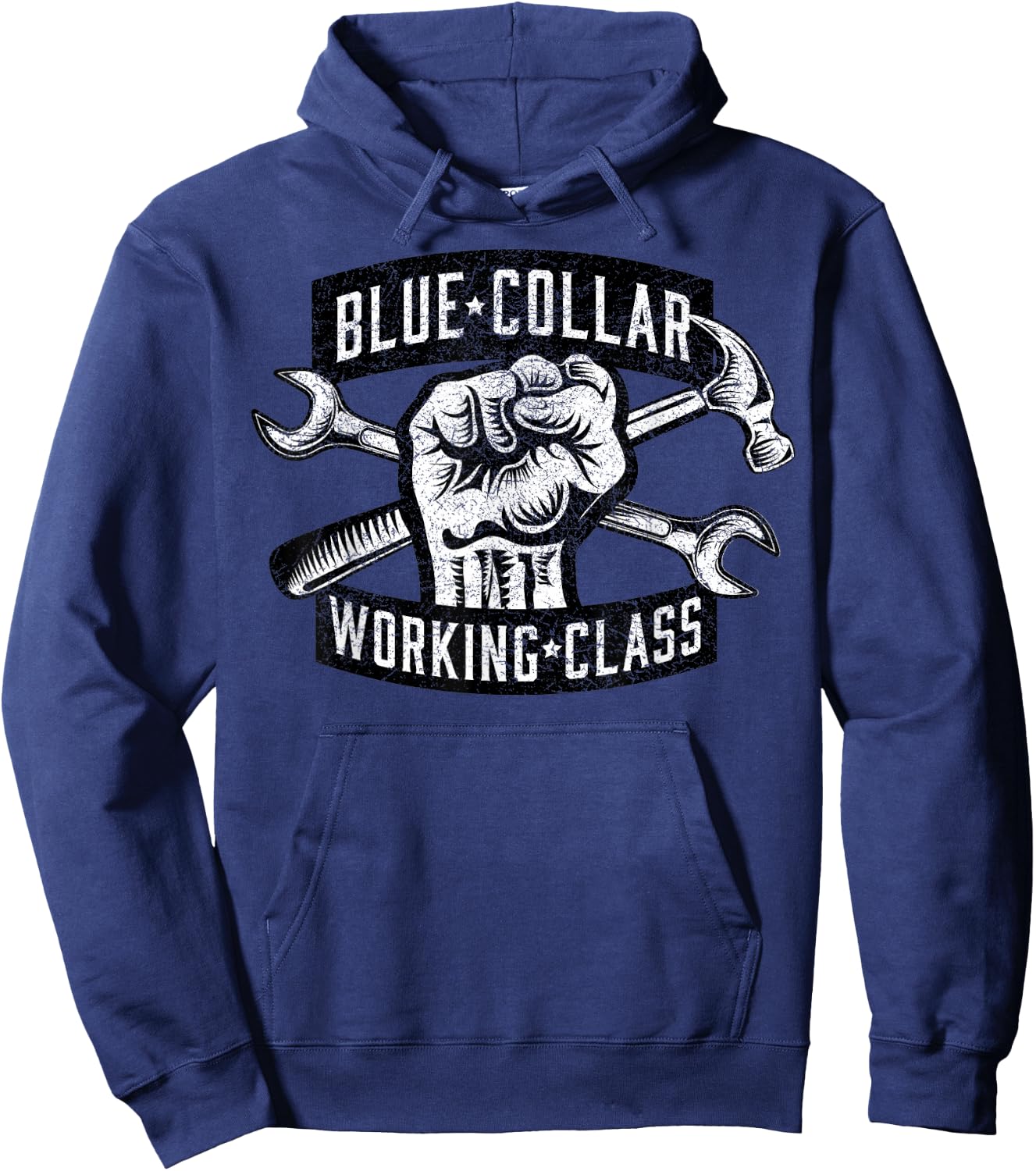 Blue Collar Working Class Dirty Hands Mechanic Tools Hoodie - Hoodie | Navy