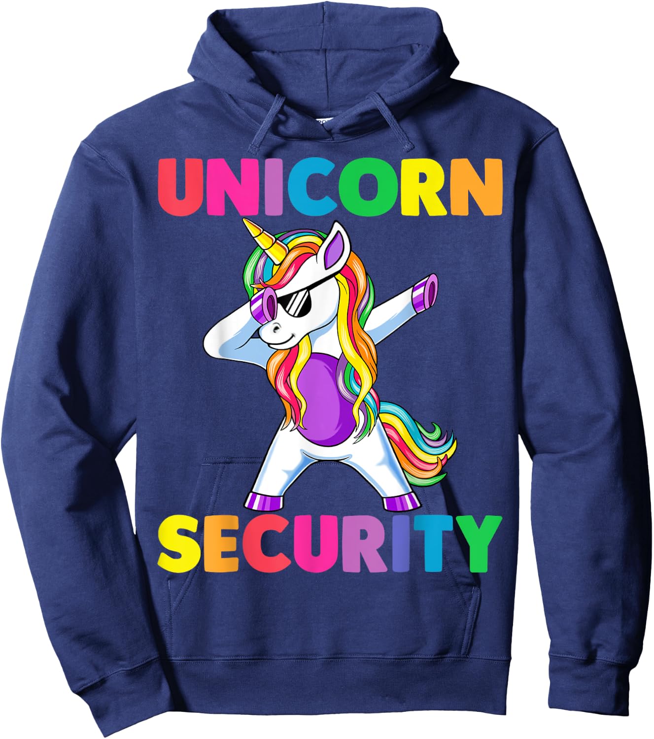 Halloween Dad Mom Daughter Adult Costume, Unicorn Security Hoodie - Hoodie | Navy