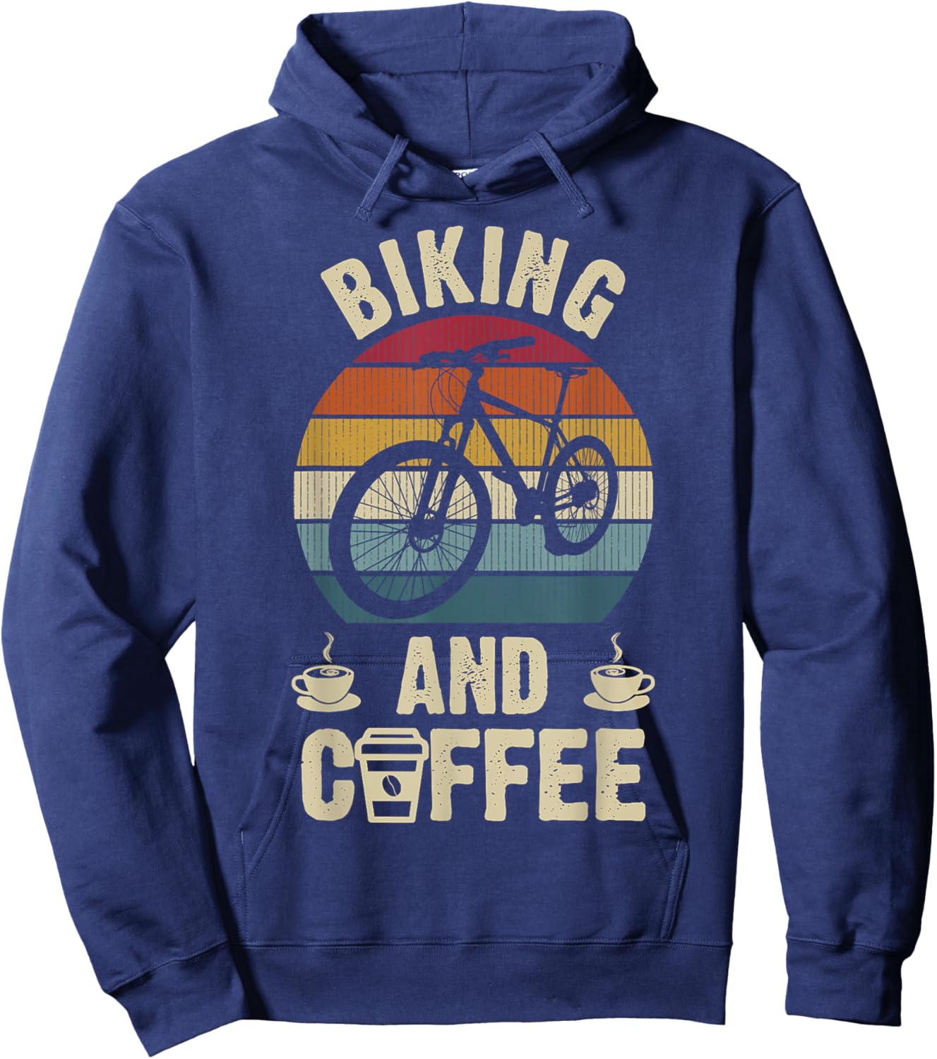 I like Biking & Coffee Funny vintage Sports lover Bicycle Hoodie - Hoodie | Navy