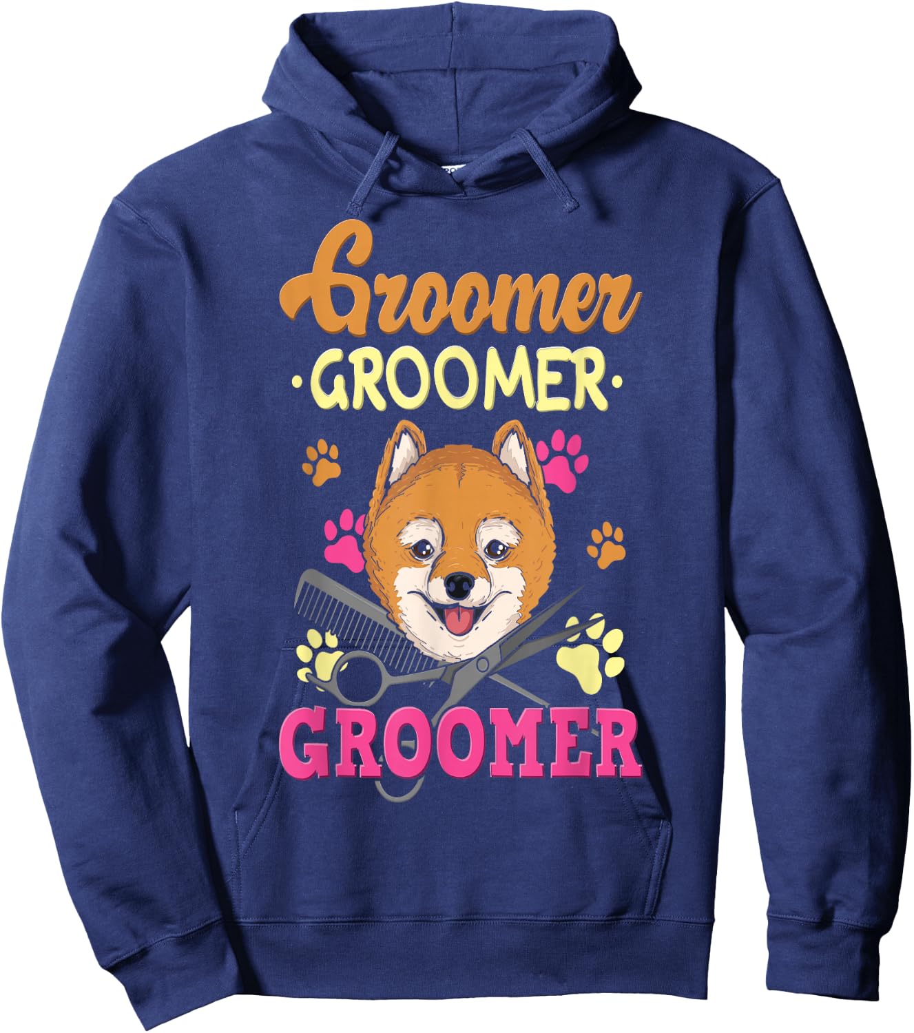 Pet Groomer I Dog Grooming Uniform I Dog Groomer Hoodie - Hoodie | Navy