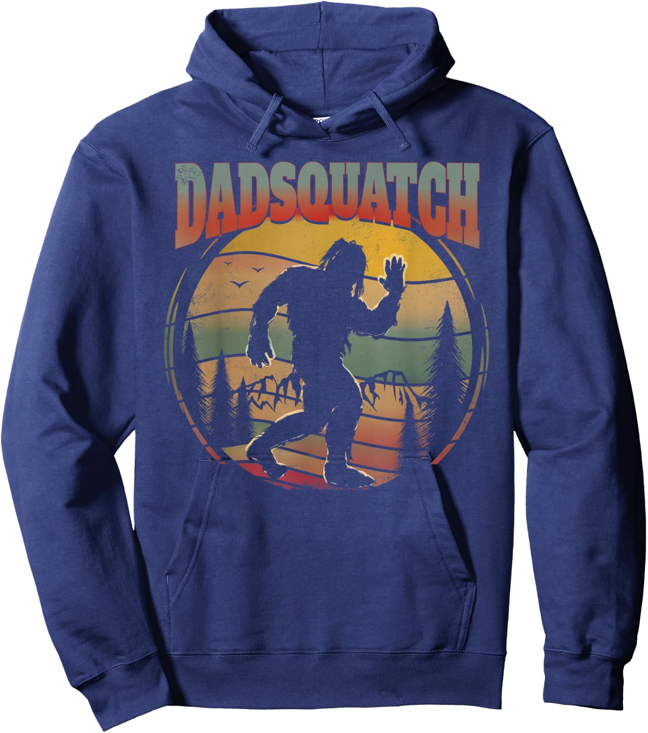 Sasquatch Dad Shirt Dadsquatch Bigfoot Hiking Funny Hoodie - Hoodie | Navy