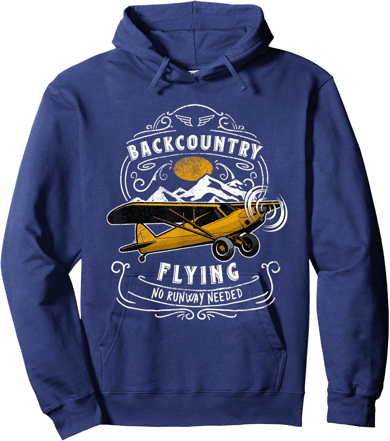 STOL Bush Plane Backcountry Flying Vintage Hoodie - Hoodie | Navy
