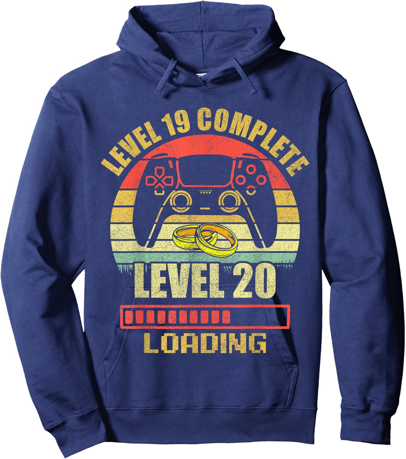 Couples Shirts Level 19 Complete Wedding Anniversary Hoodie - Hoodie | Navy