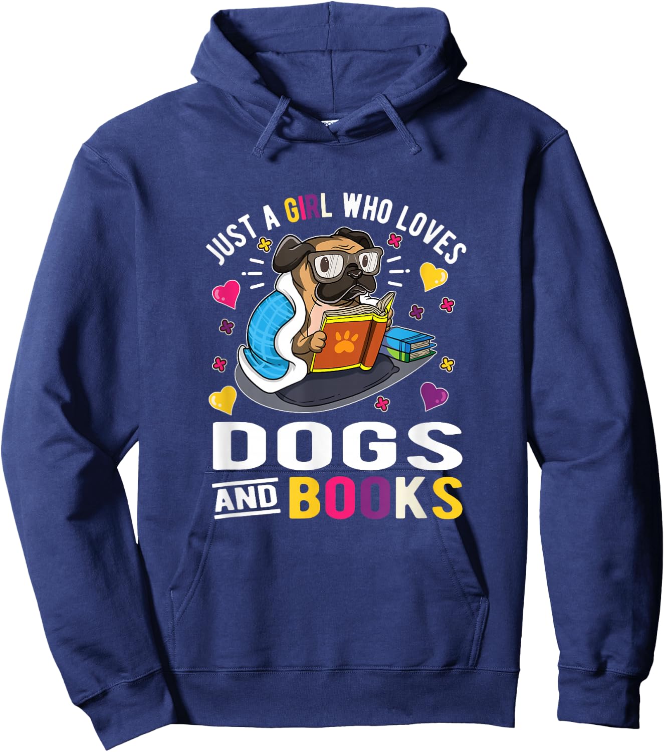Just A Girl Who Loves Dogs And Books Hoodie - Hoodie | Navy