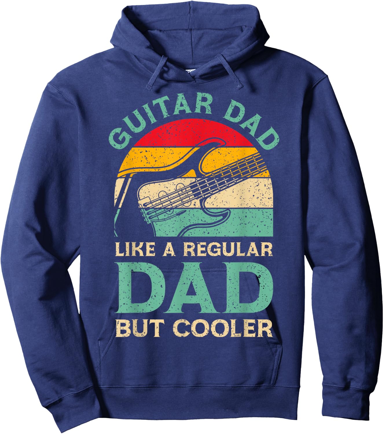 Funny Fathers Day Guitar Dad for Guitarist Music Lover Dad Hoodie - Hoodie | Navy