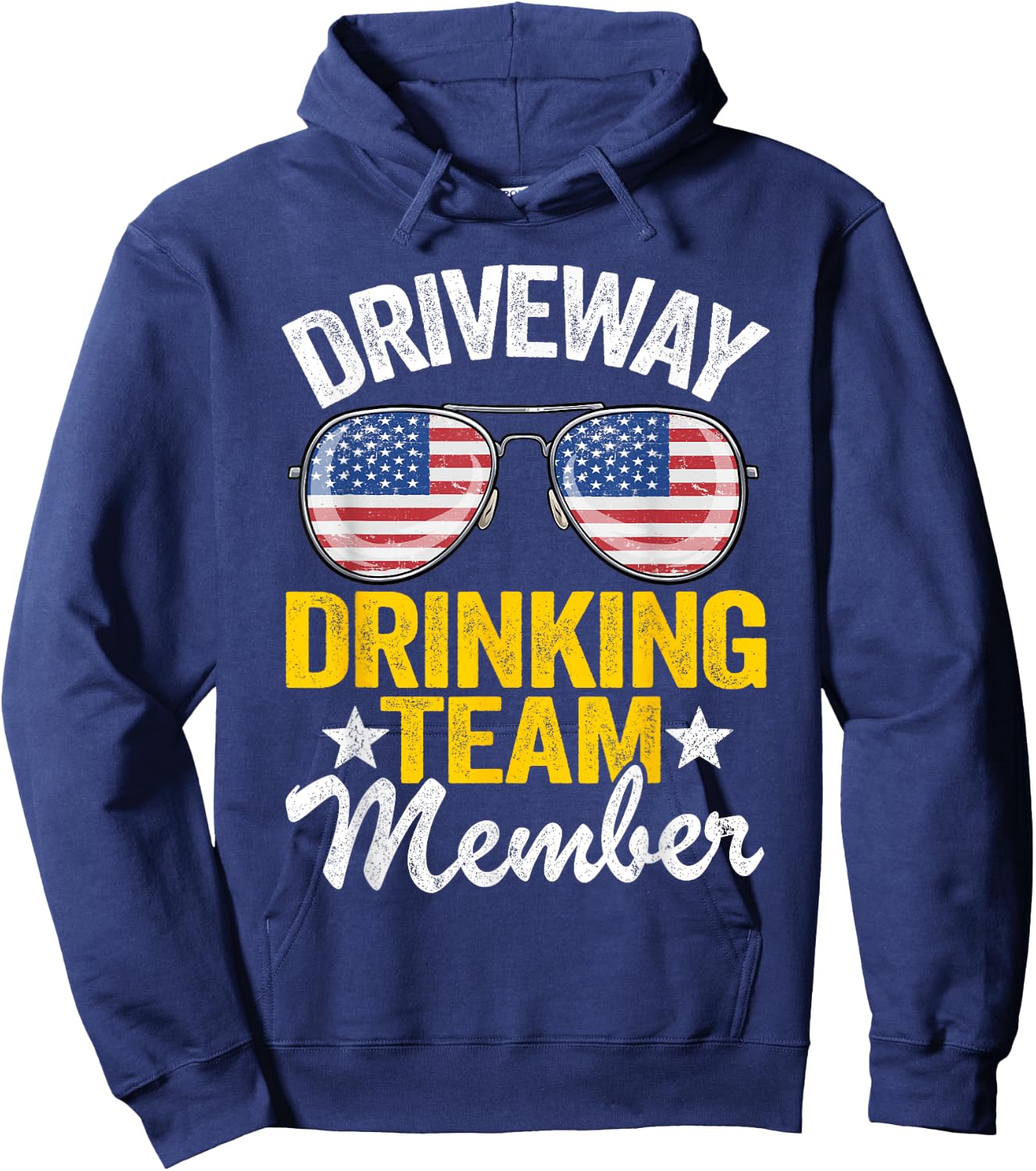 Beer Driveway Drinker US Flag Driveway Drinking Team Member Hoodie - Hoodie | Navy