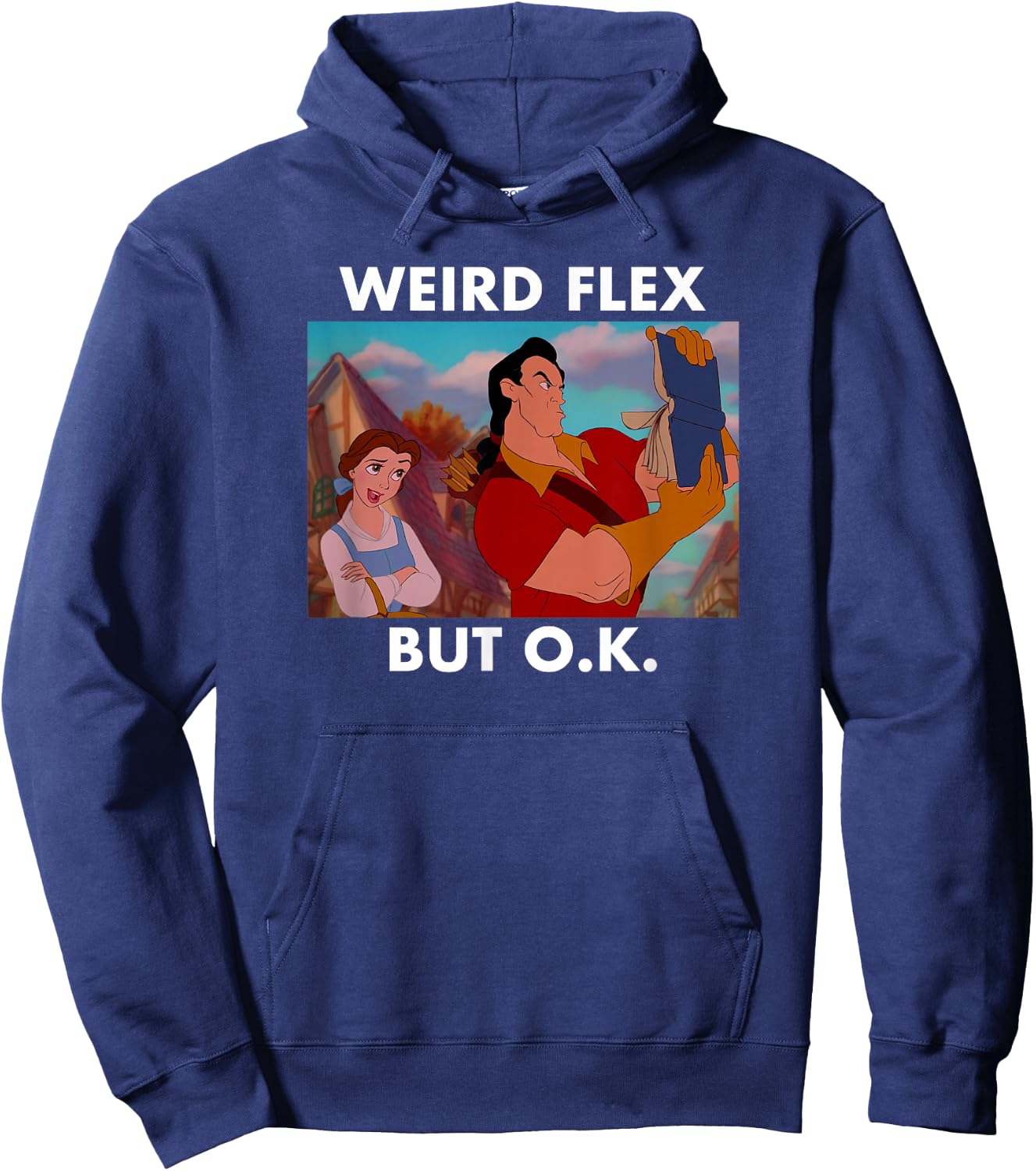 Disney Beauty and the Beast Gaston Panel Weird Flex But O.K. Hoodie - Hoodie | Navy
