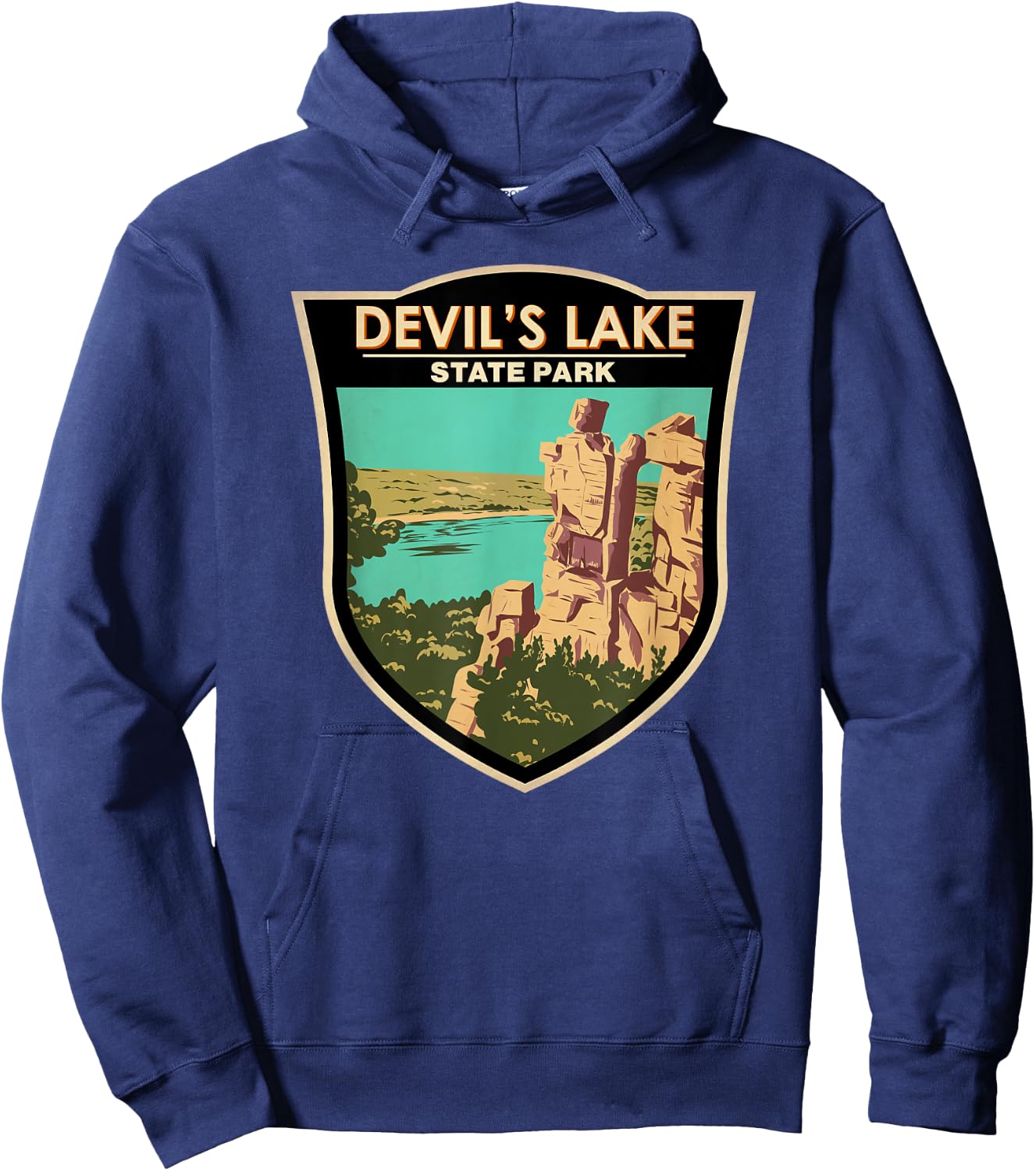 Devil's Lake State Park Wisconsin Devils Doorway Vintage Hoodie - Hoodie | Navy