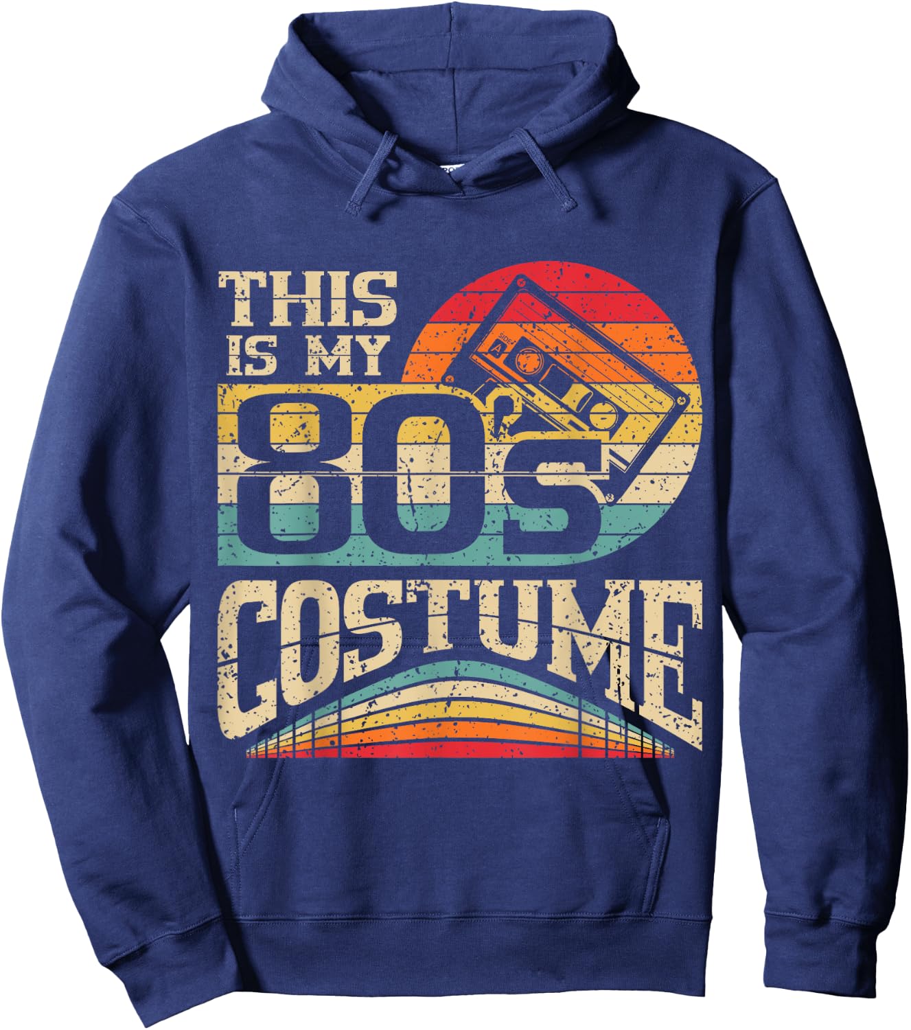 Vintage 80s Outfit Women Men This is My 80's Costume Party Hoodie - Hoodie | Navy