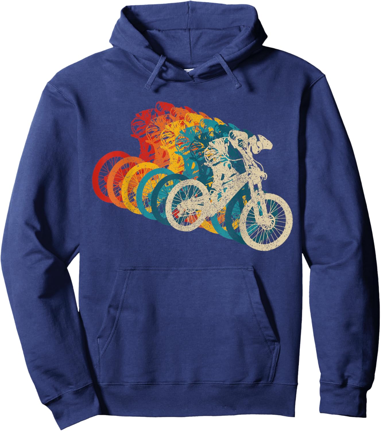 Mountain Bike Downhill Vintage MTB Downhill Bicycle Gift Hoodie - Hoodie | Navy
