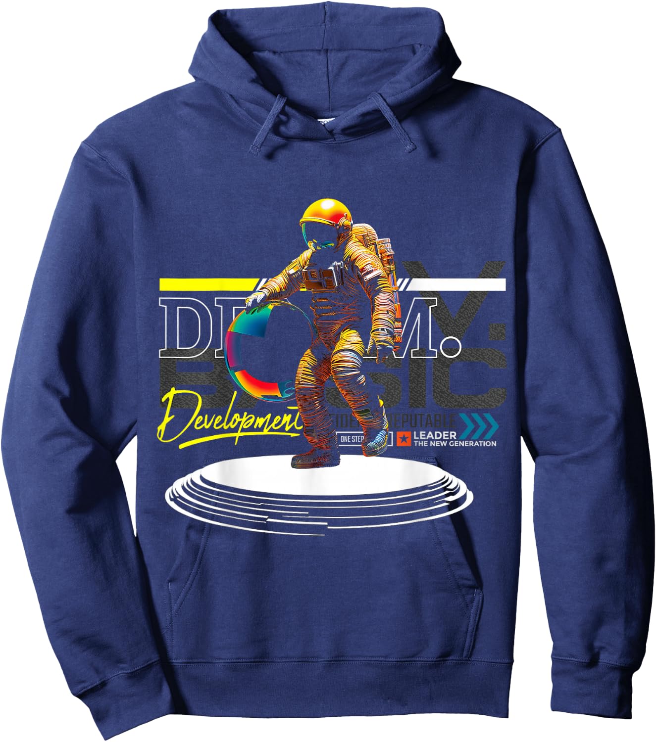 Astronaut | Frontprint | Art Space Graphic Fantasy Astronaut Hoodie - Hoodie | Navy