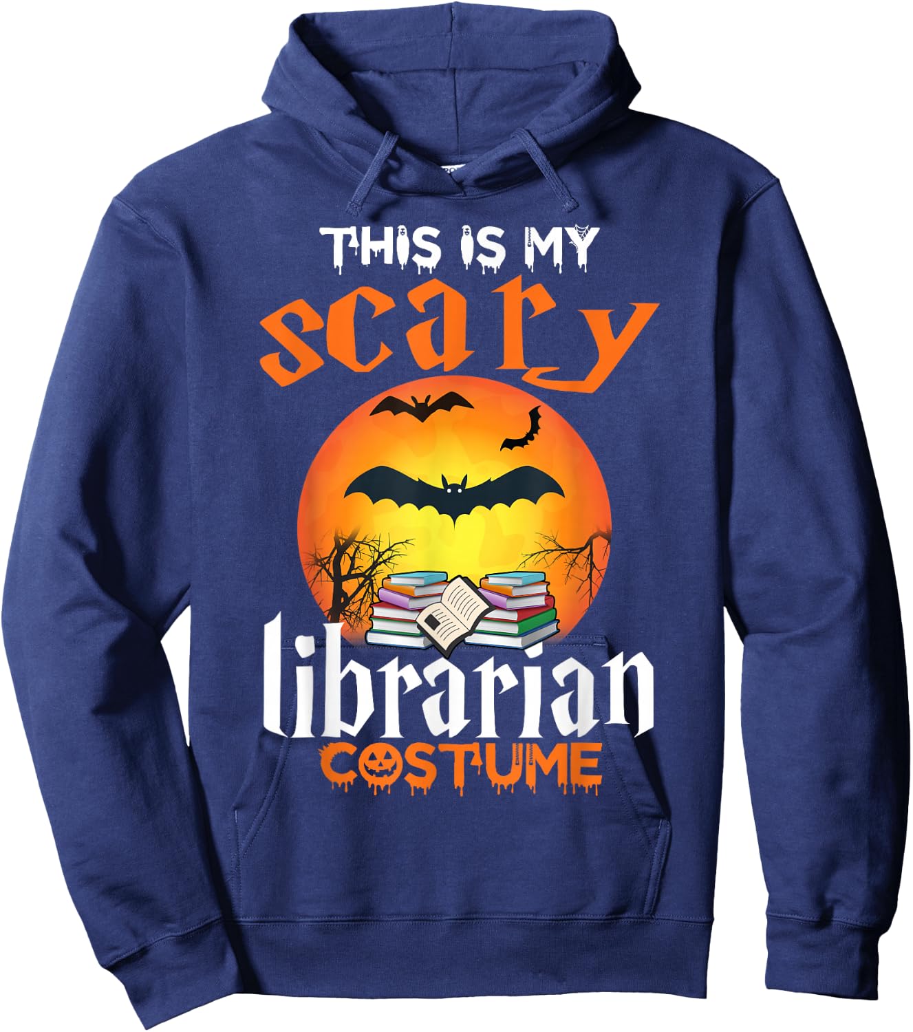 This Is My Scary Librarian Halloween Costume Women Hoodie - Hoodie | Navy