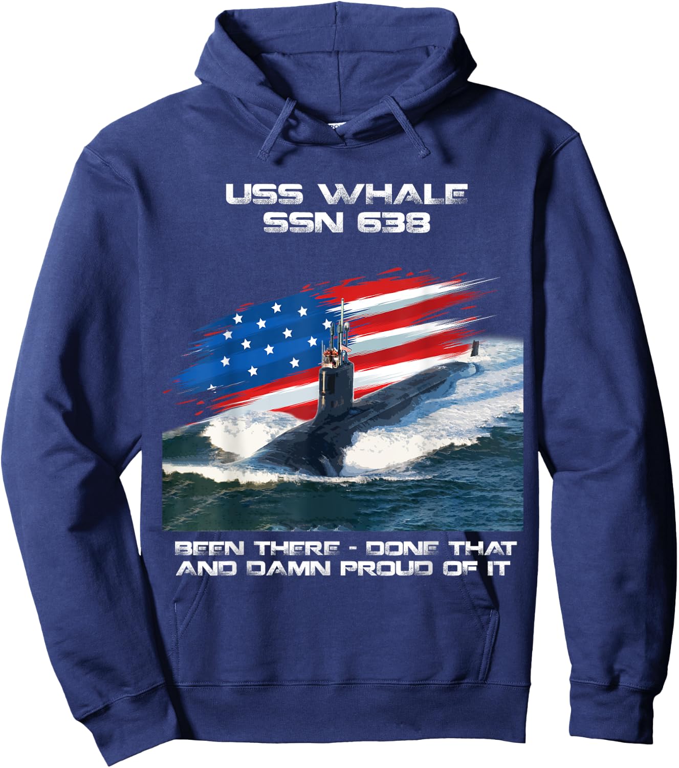 USS Whale SSN-638 American Flag Submarine Veteran Xmas Women Men Hoodie - Hoodie | Navy