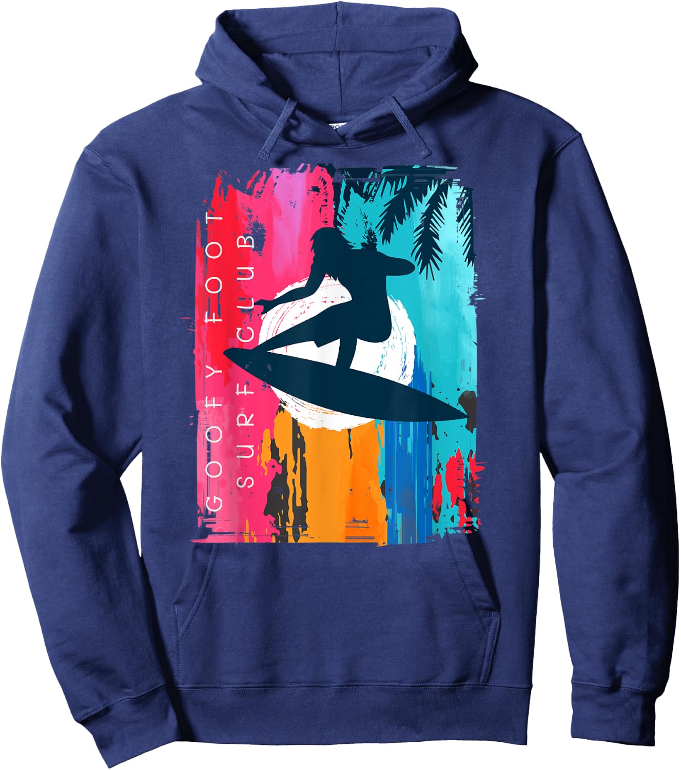 Goofy Foot Surf Club Beach Sunset Living Salty Men Women Hoodie - Hoodie | Navy
