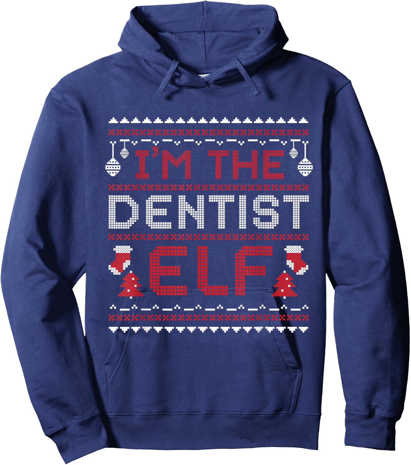 Dentist Christmas Elf Dental School Dentistry Holiday Gift Hoodie - Hoodie | Navy