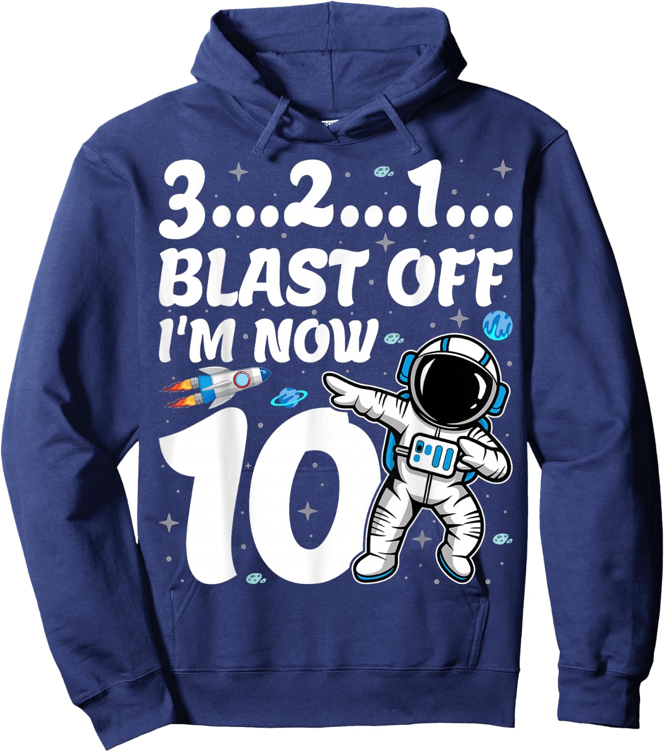 I'm 10 Dabbing Astronaut Space Astronomy 10th Birthday Party Hoodie - Hoodie | Navy