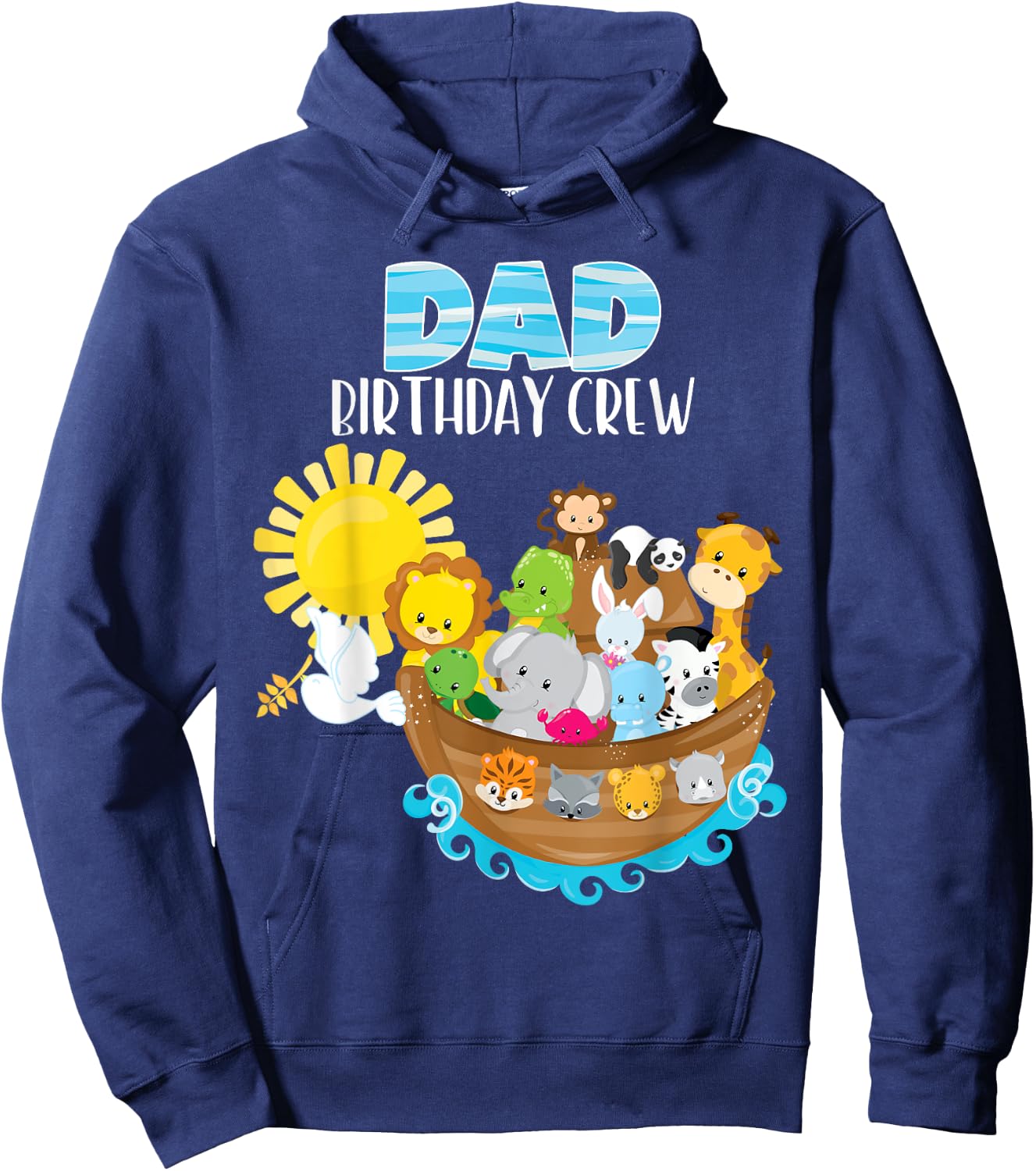 Noah's Ark Birthday Party Dad Birthday Crew Toddler Bday Hoodie - Hoodie | Navy