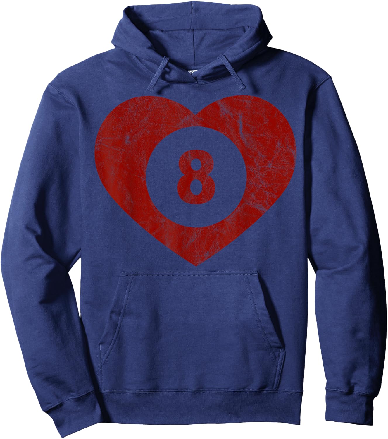 Vintage Billiard Heart Gift Snooker Player Valentine's Day Hoodie - Hoodie | Navy