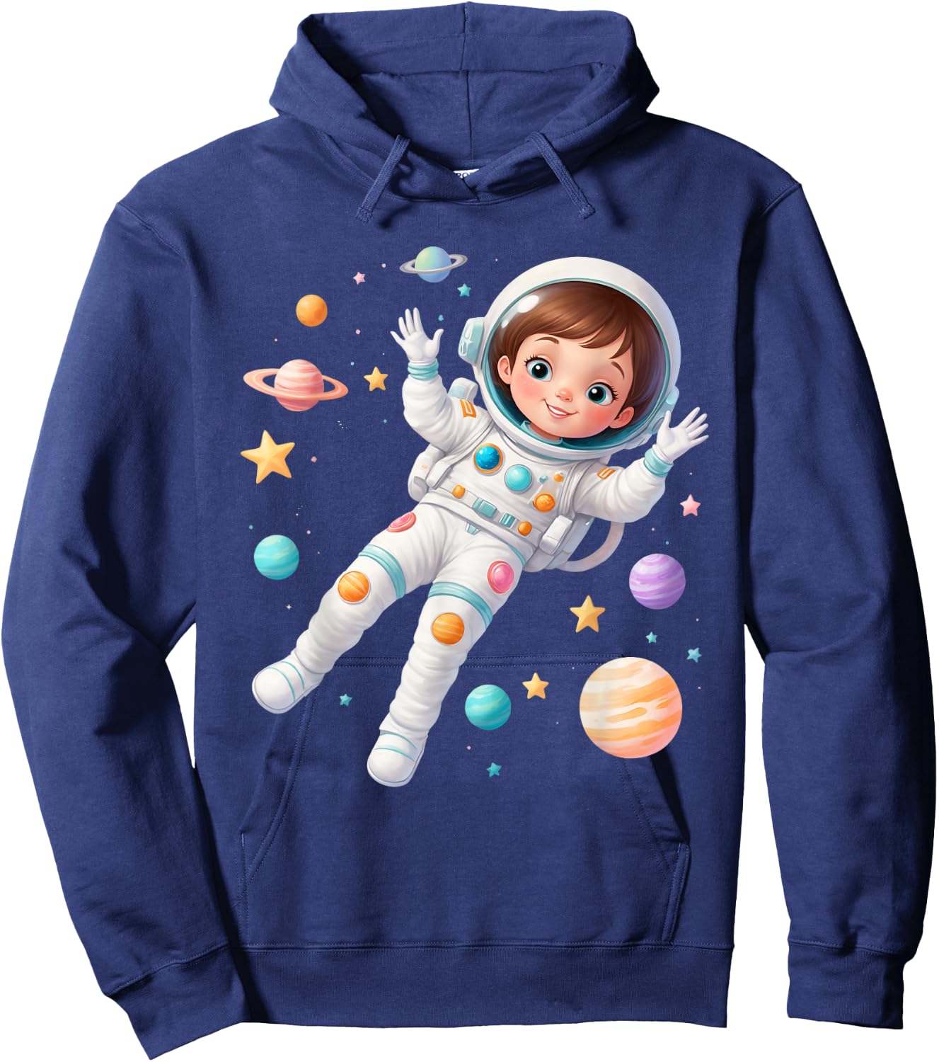 Awesome Future Astronaut Girl | Cute Space Explorer Design Hoodie - Hoodie | Navy