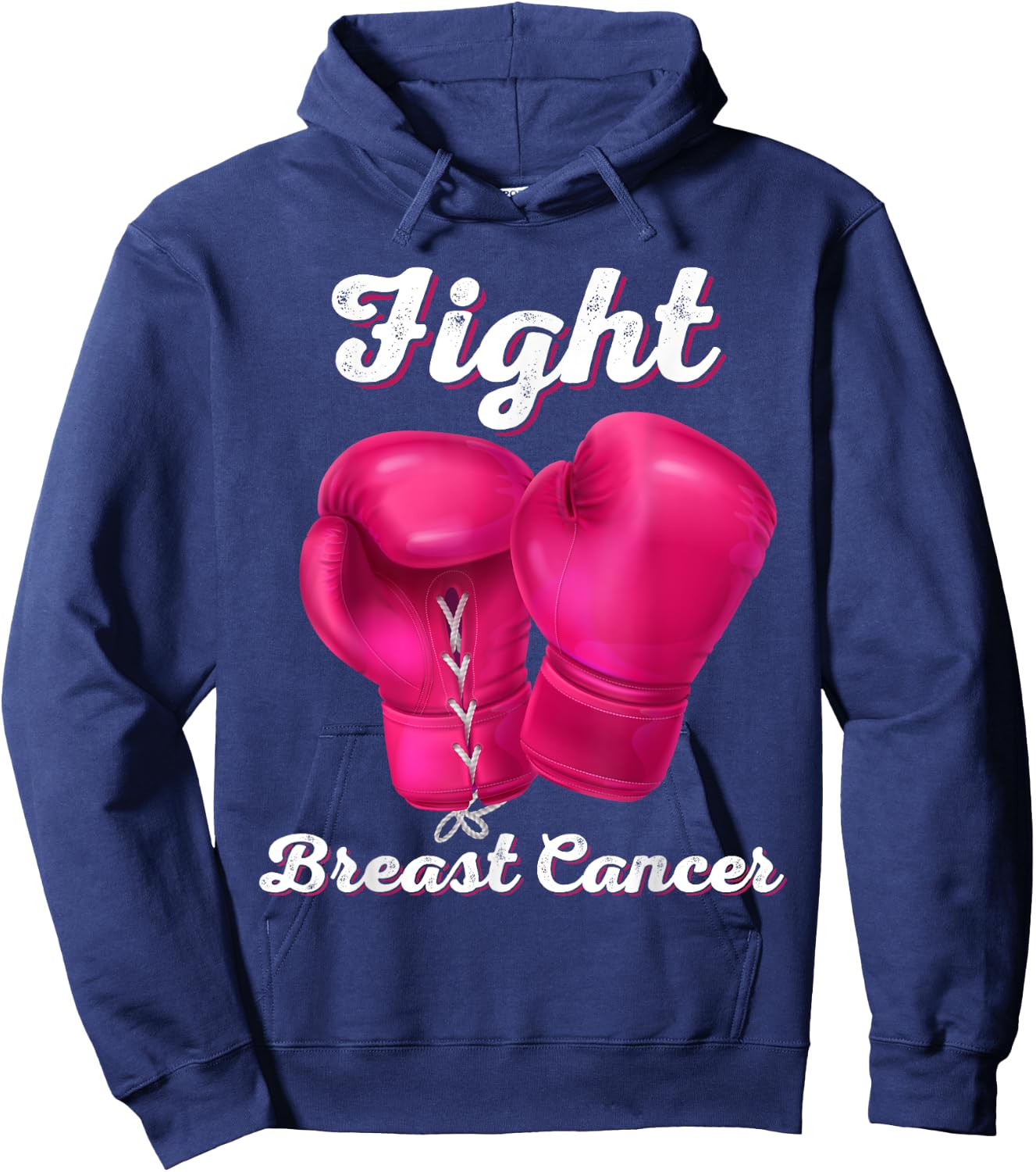 Fight Breast Cancer Boxing Gloves Breast Cancer Awareness Hoodie - Hoodie | Navy