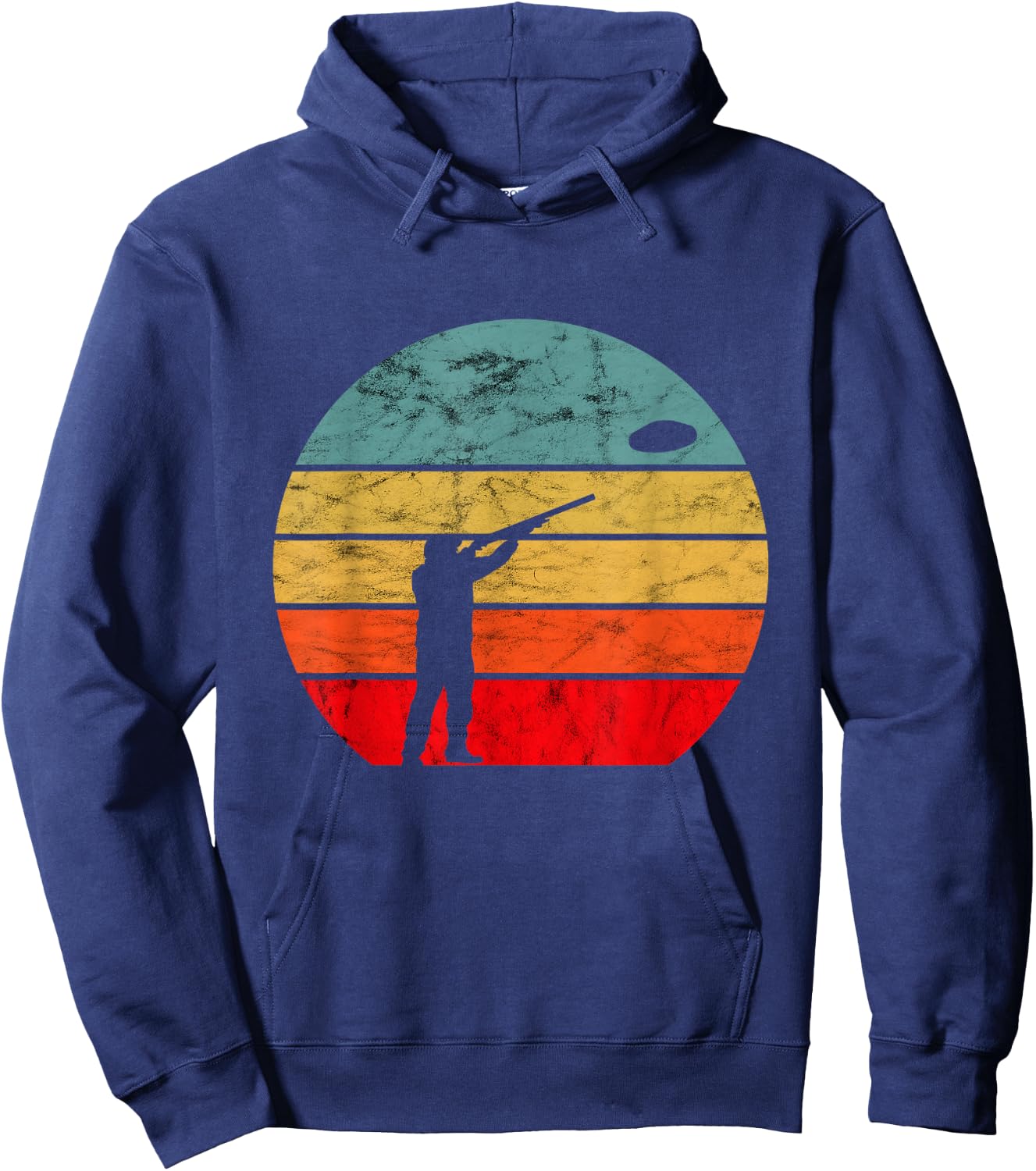Clay Skeet Shooting Trap Shooting Retro Vintage Sunset Hoodie - Hoodie | Navy