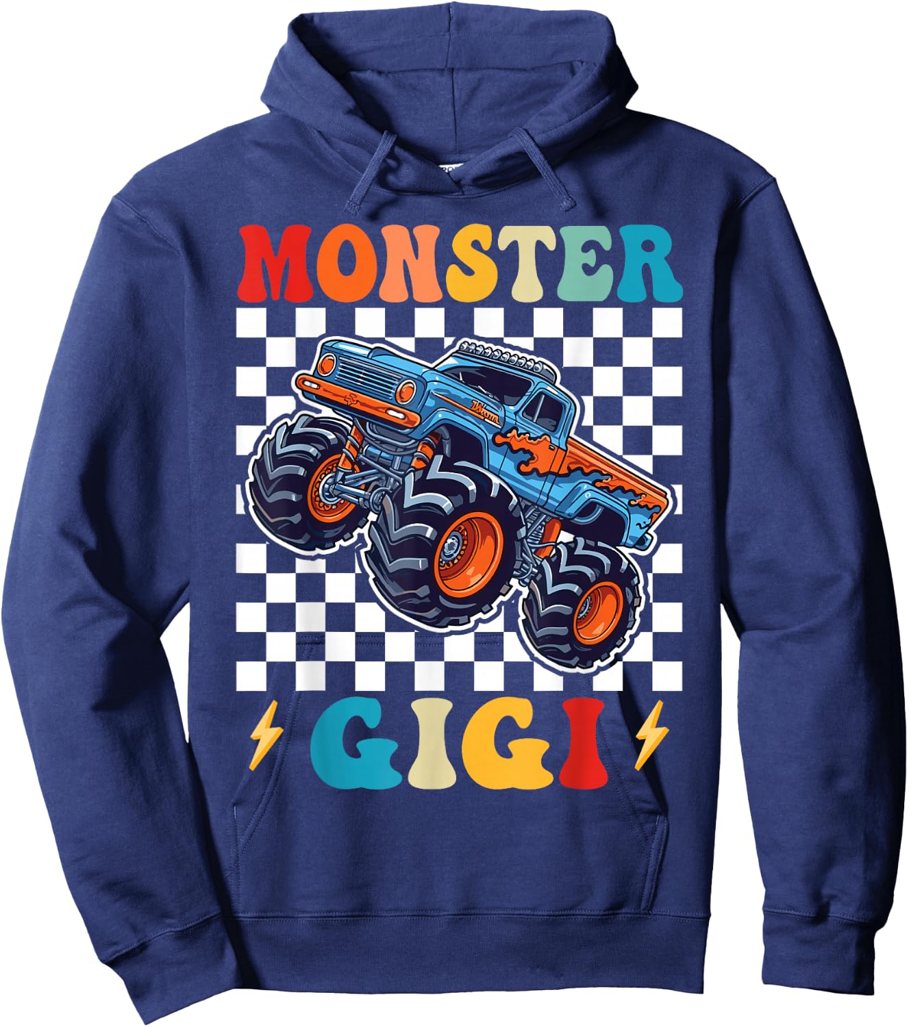 Monster Truck Gigi Family Matching Monster Trucks Birthday Hoodie - Hoodie | Navy