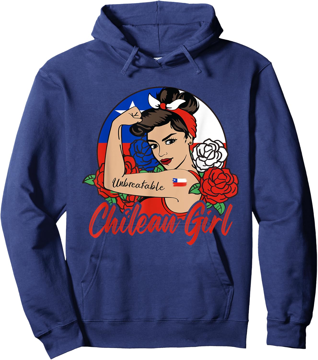 Chile Girl Chilean Mujer Chilena flag Hoodie - Hoodie | Navy