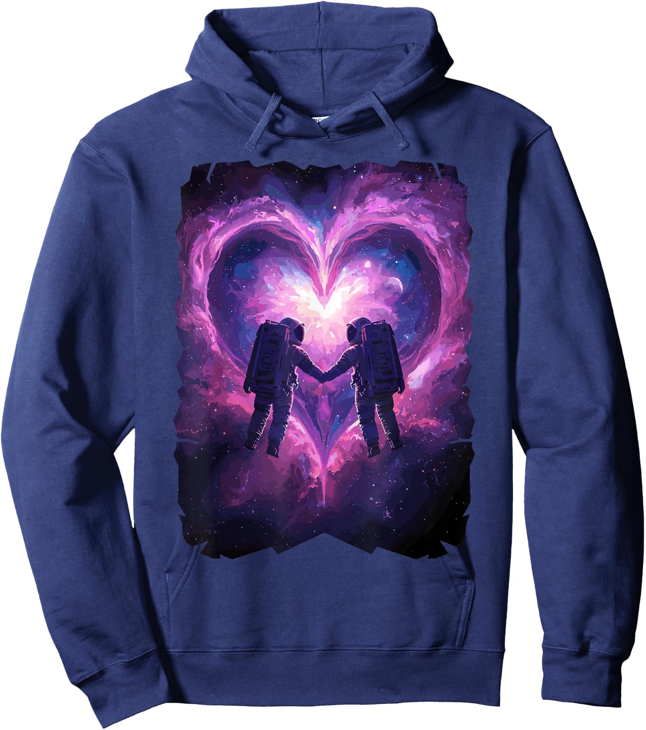 Astronaut Couple Galactic Starry Space Rocket Love Hoodie - Hoodie | Navy